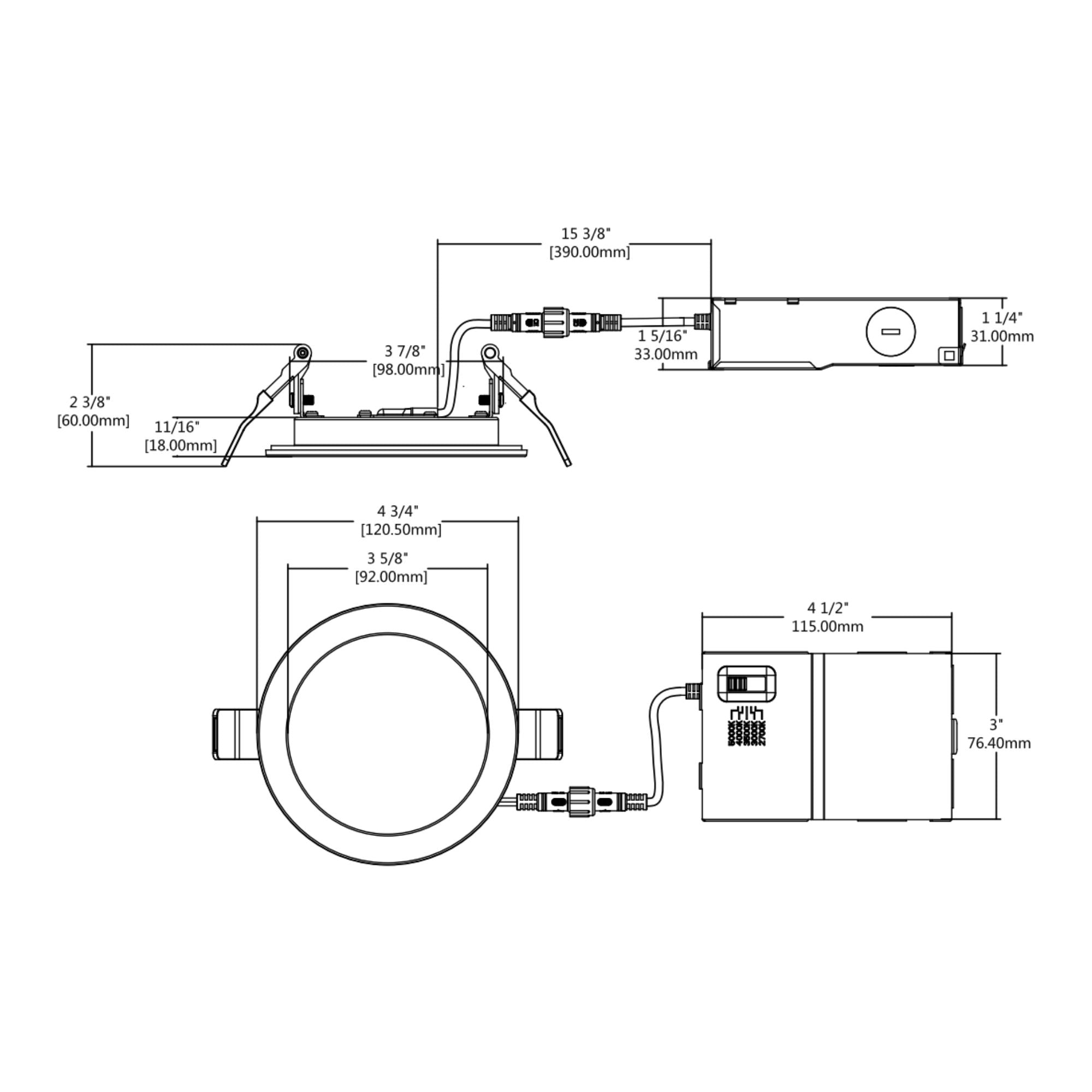 Blazeguard 4" Fire-Rated Recessed Downlight, 800 Lm, 5-CCT, 120-277V