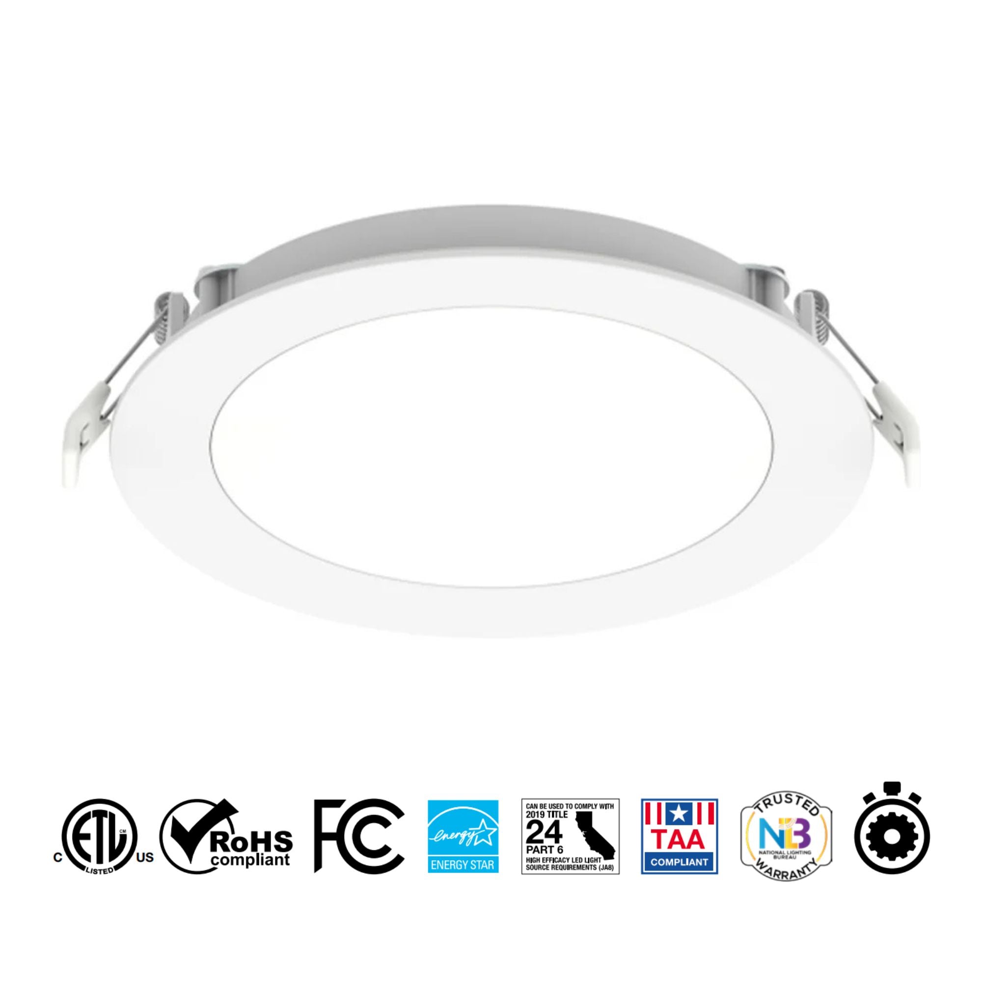 Microdisk 8" LED Canless Downlight, 1600 Lumens, 5-CCT, 120V