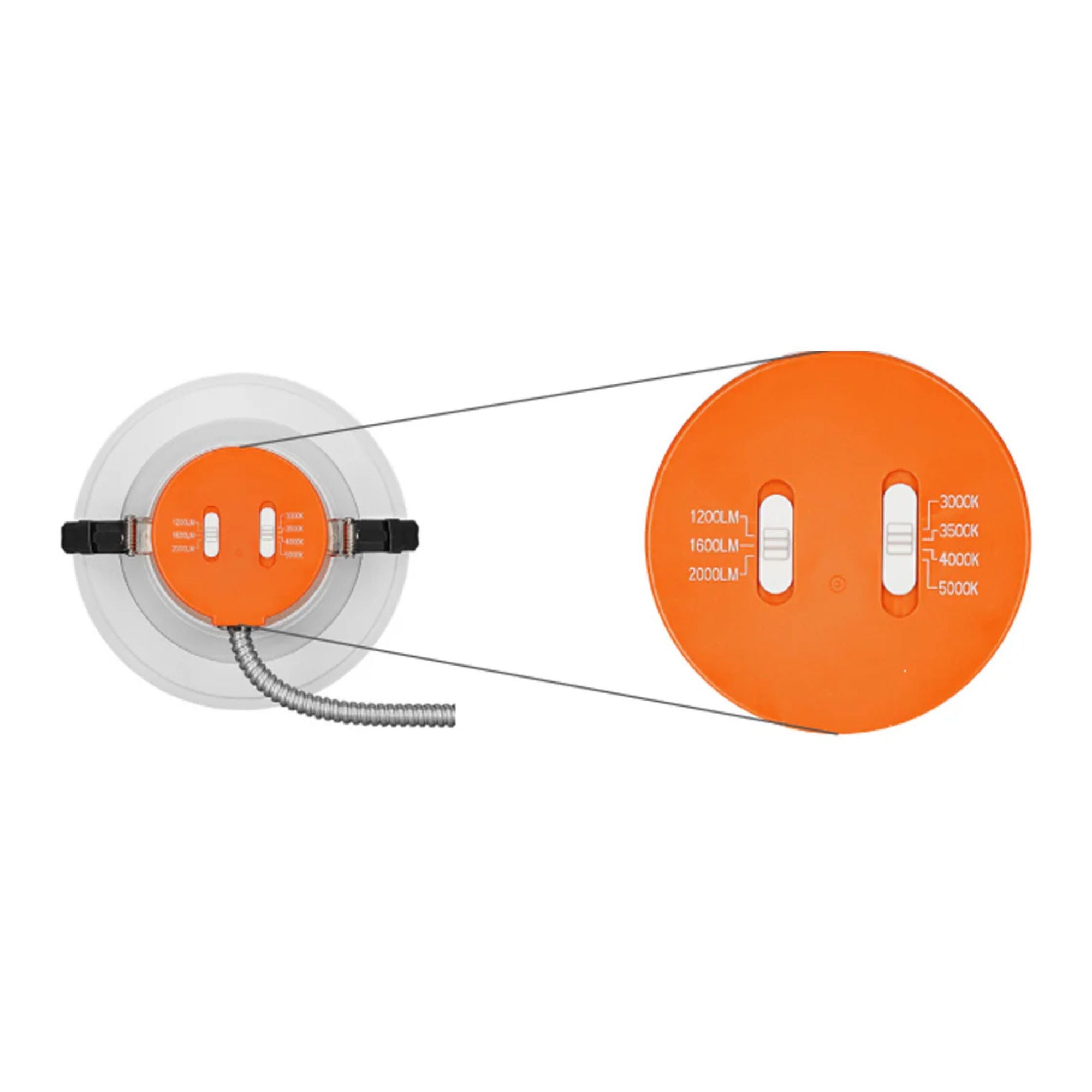 6" LED Commercial Downlight, 2000 Lm, Field Adjustable 4-CCT, 120-277V