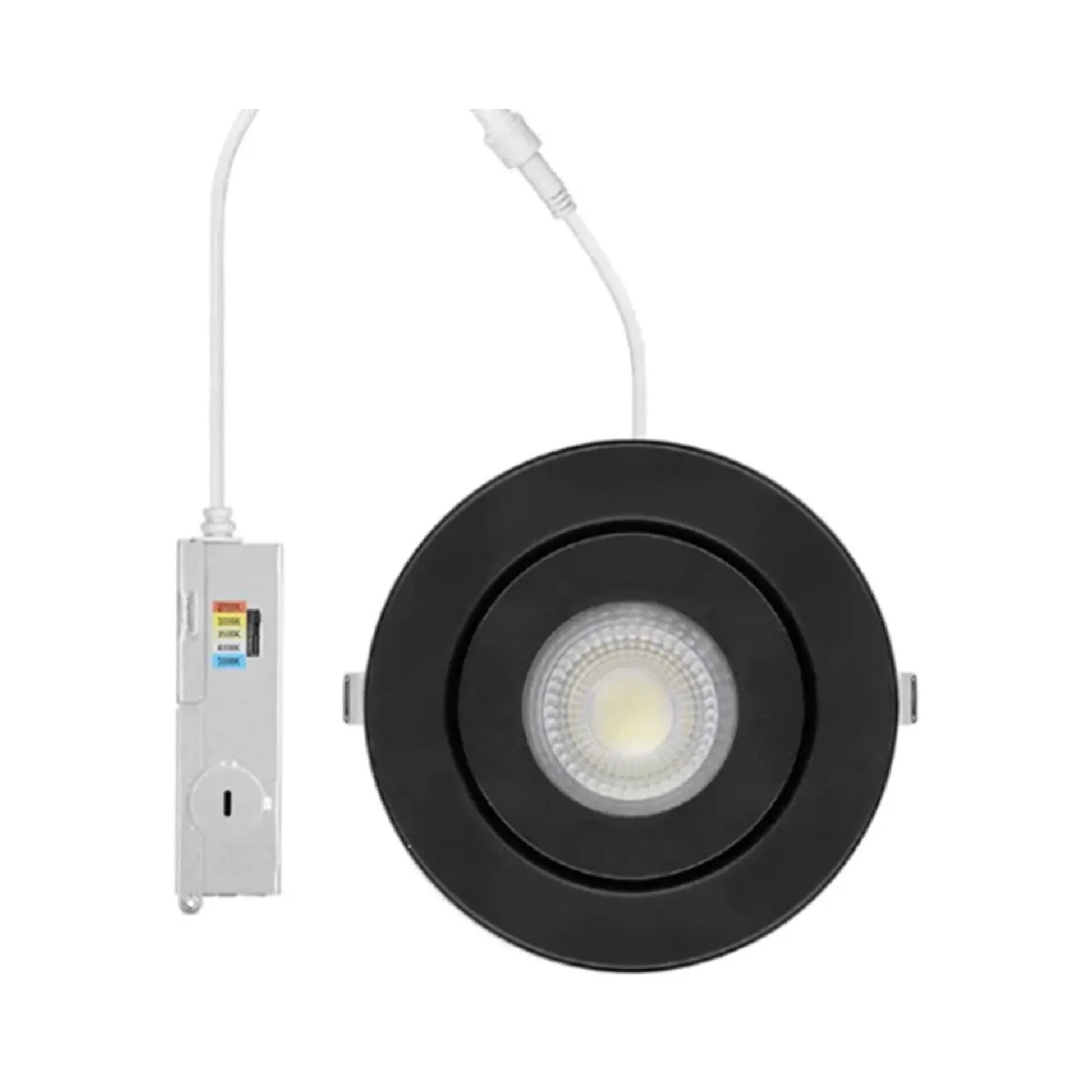3" Gimbal LED Downlight, 500 Lumens, Selectable CCT, Black Finish - Bees Lighting