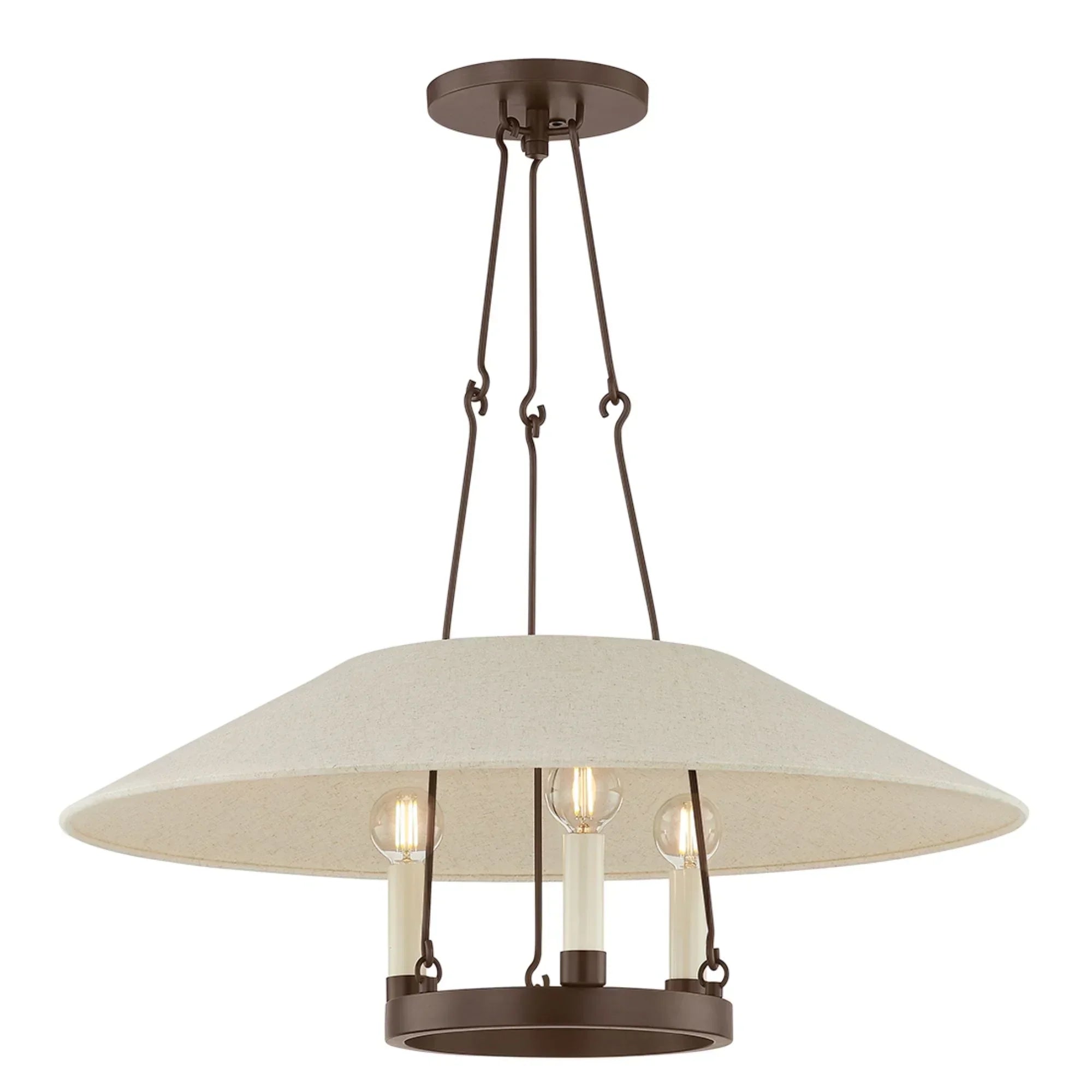 Archive 25" 3-Light Chandelier, Bronze Finish