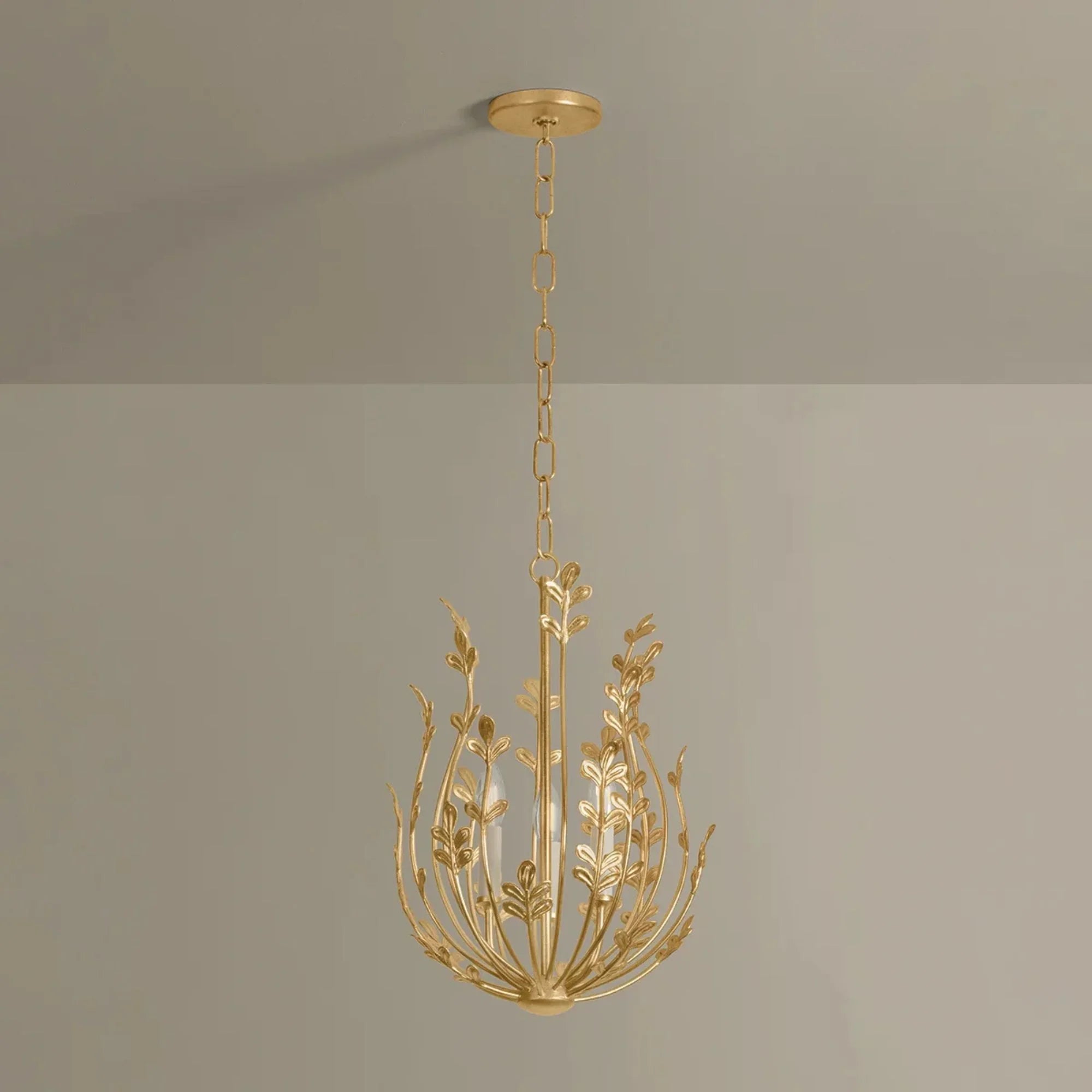 Delmore 20" 3-Light Chandelier, Vintage Gold Leaf Finish