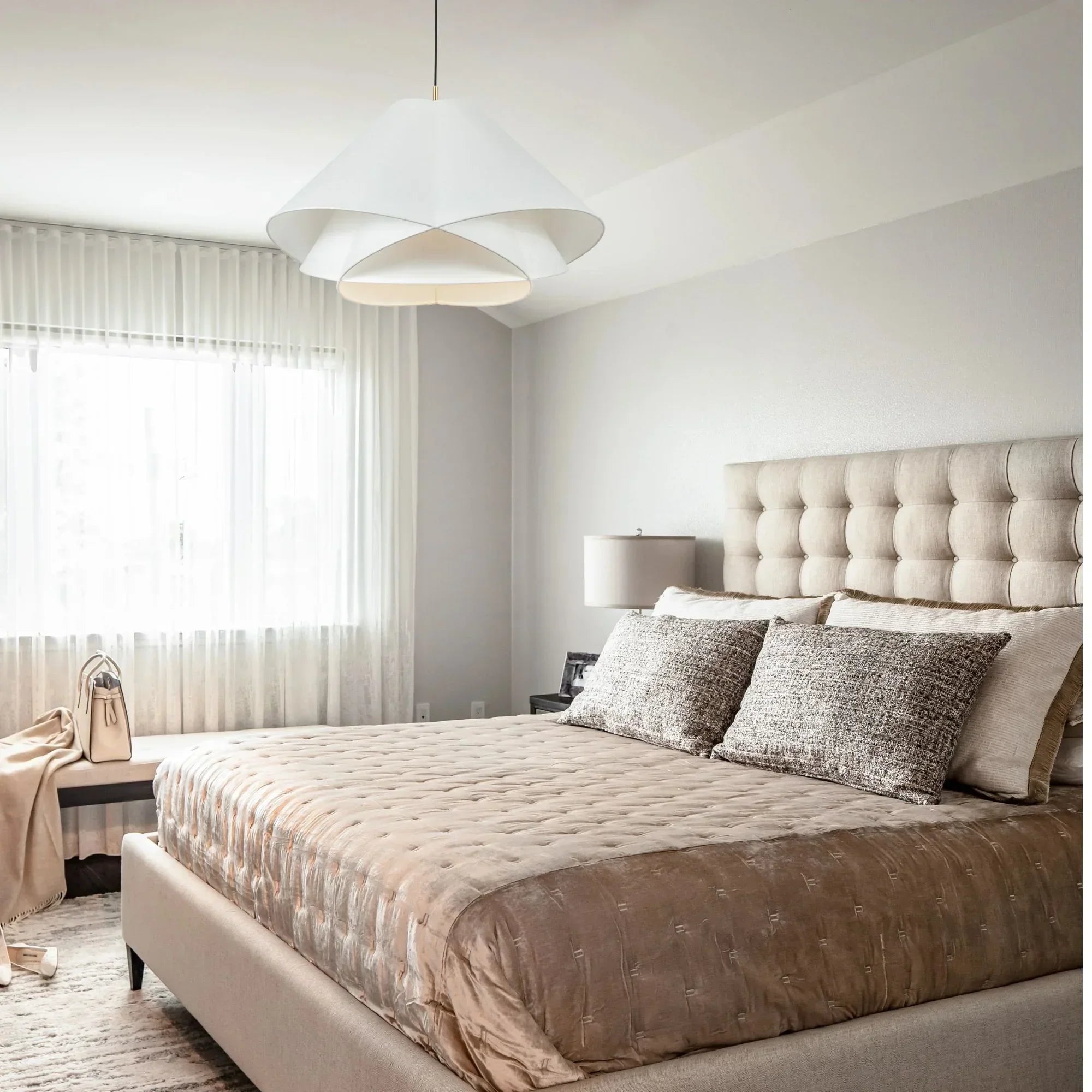 Edna 35" Pendant, Vintage Gold Leaf Finish