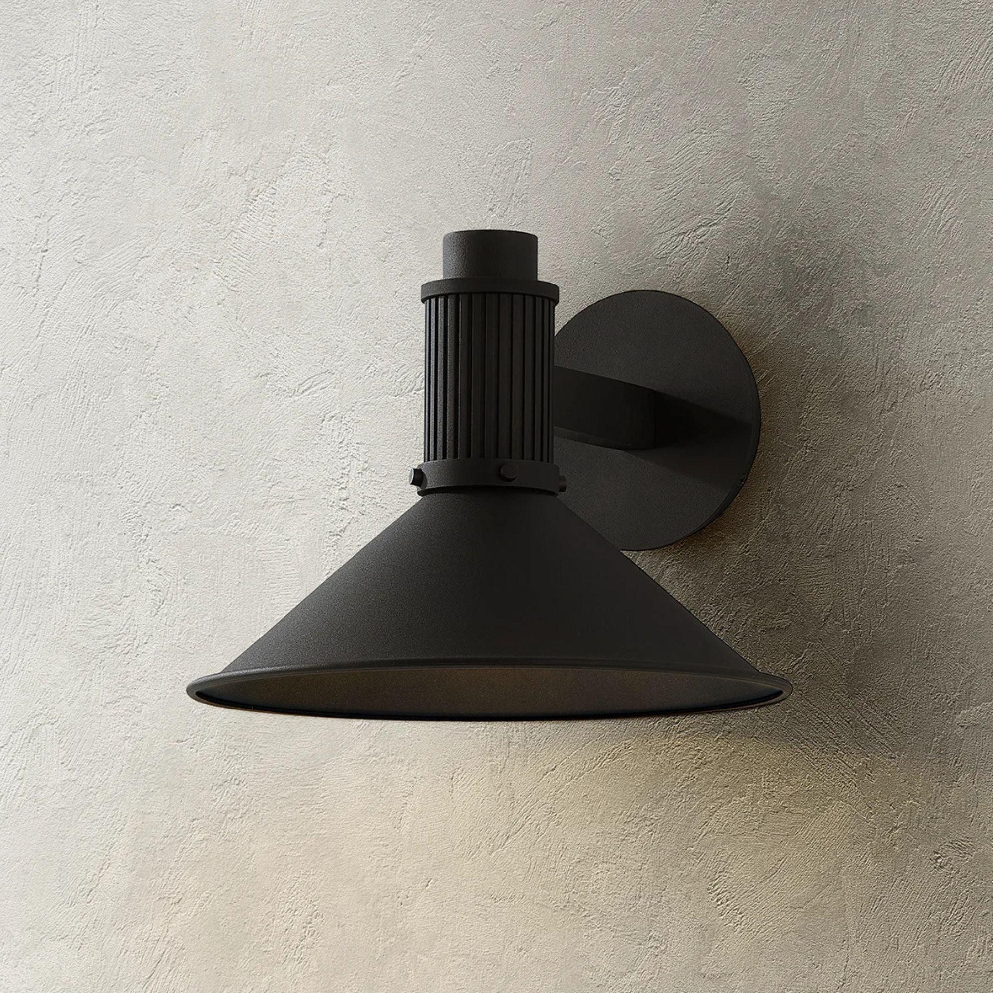 Elani 11" Outdoor Wall Sconce, Textured Black Finish