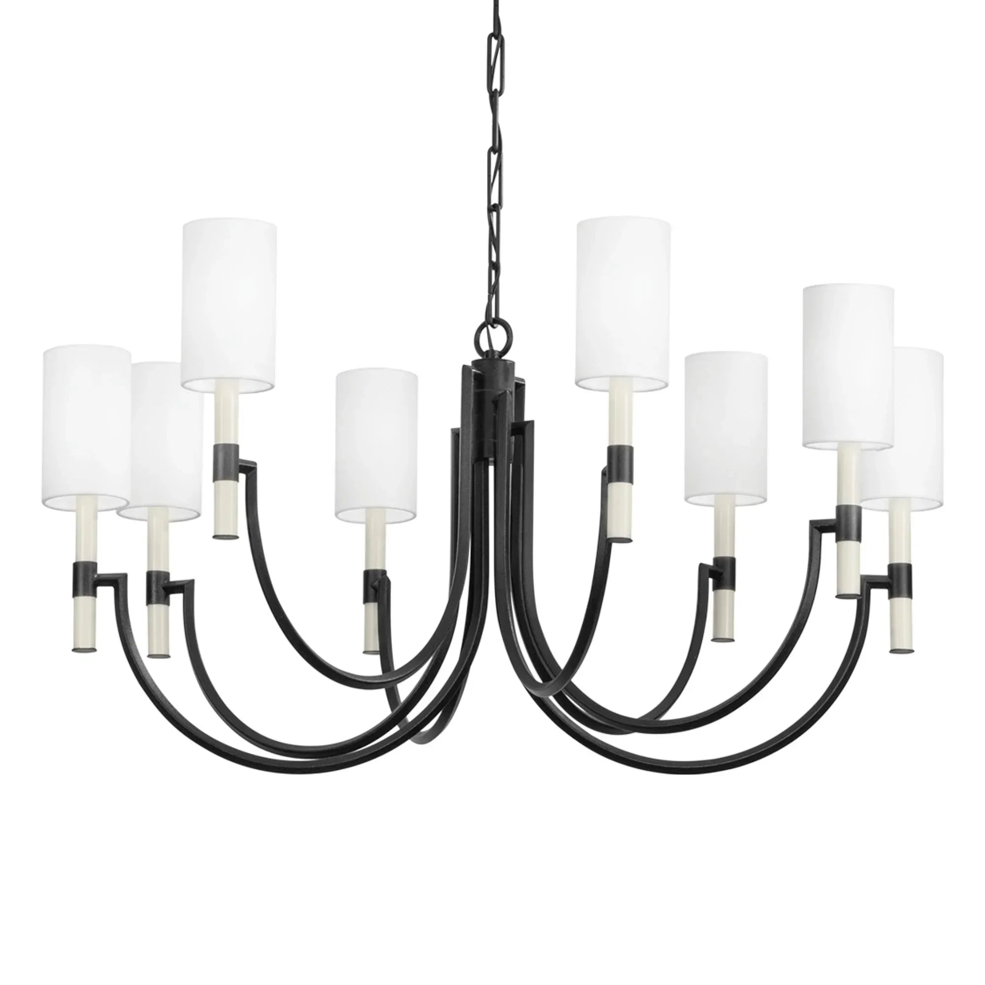 Gustine 42" 8-Light Chandelier, Forged Iron Finish