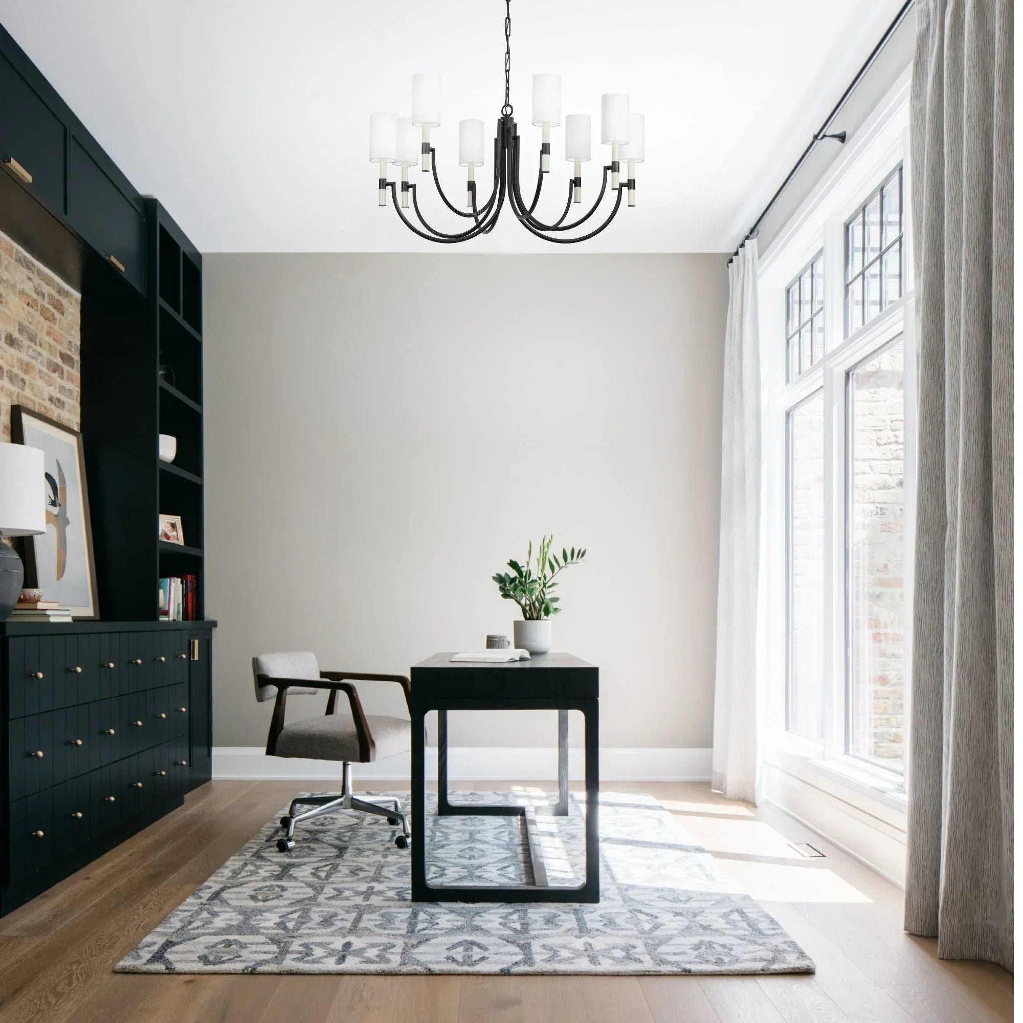 Gustine 42" 8-Light Chandelier, Forged Iron Finish