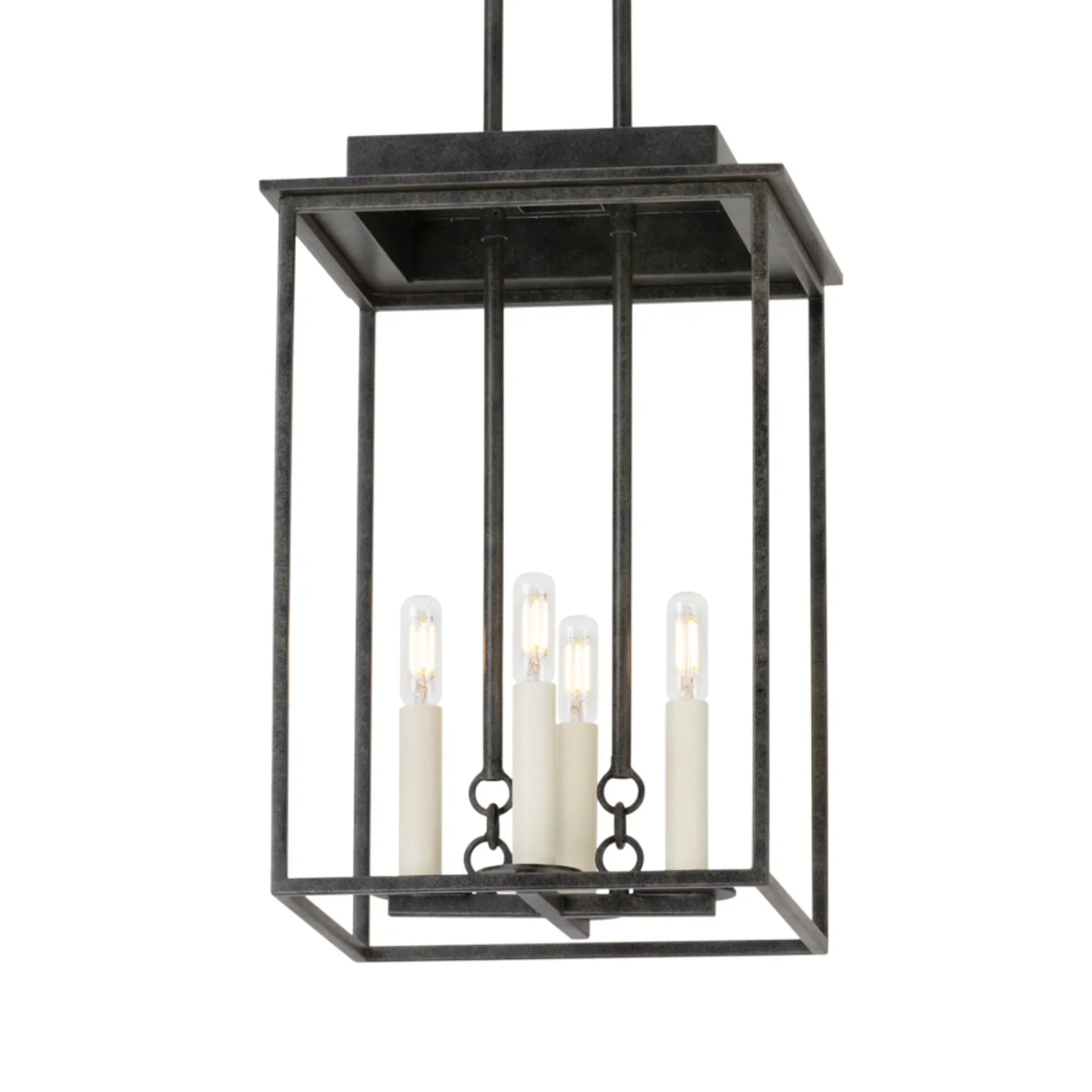 Hart 18" 4-Light Hanging Lantern, French Iron Finish