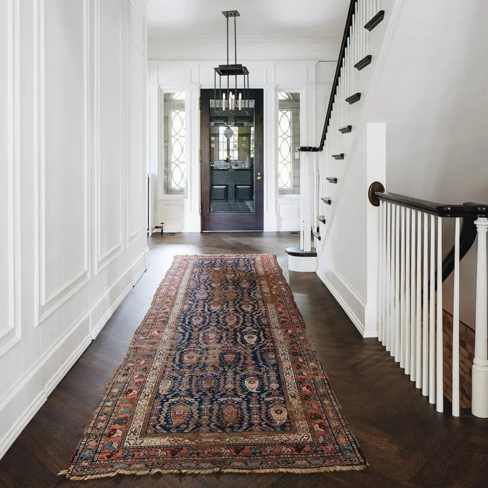 Hart 18" 4-Light Hanging Lantern, French Iron Finish