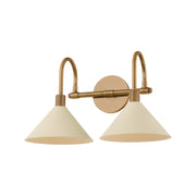 Jovani 17" 2-Light Bath Vanity, Patina Brass/Soft Sand Finish