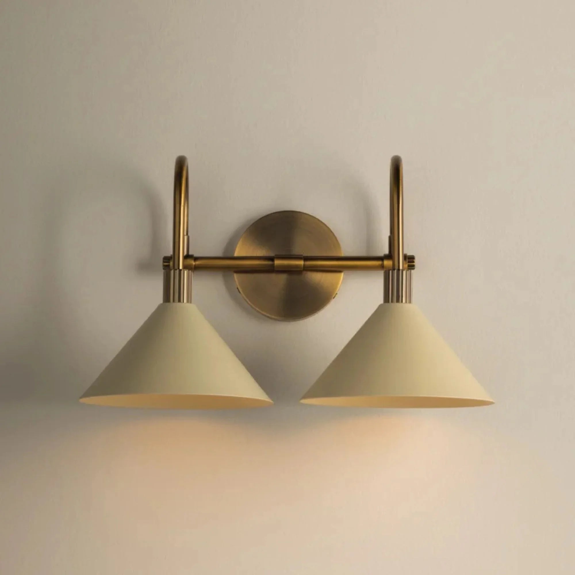 Jovani 17" 2-Light Bath Vanity, Patina Brass/Soft Sand Finish