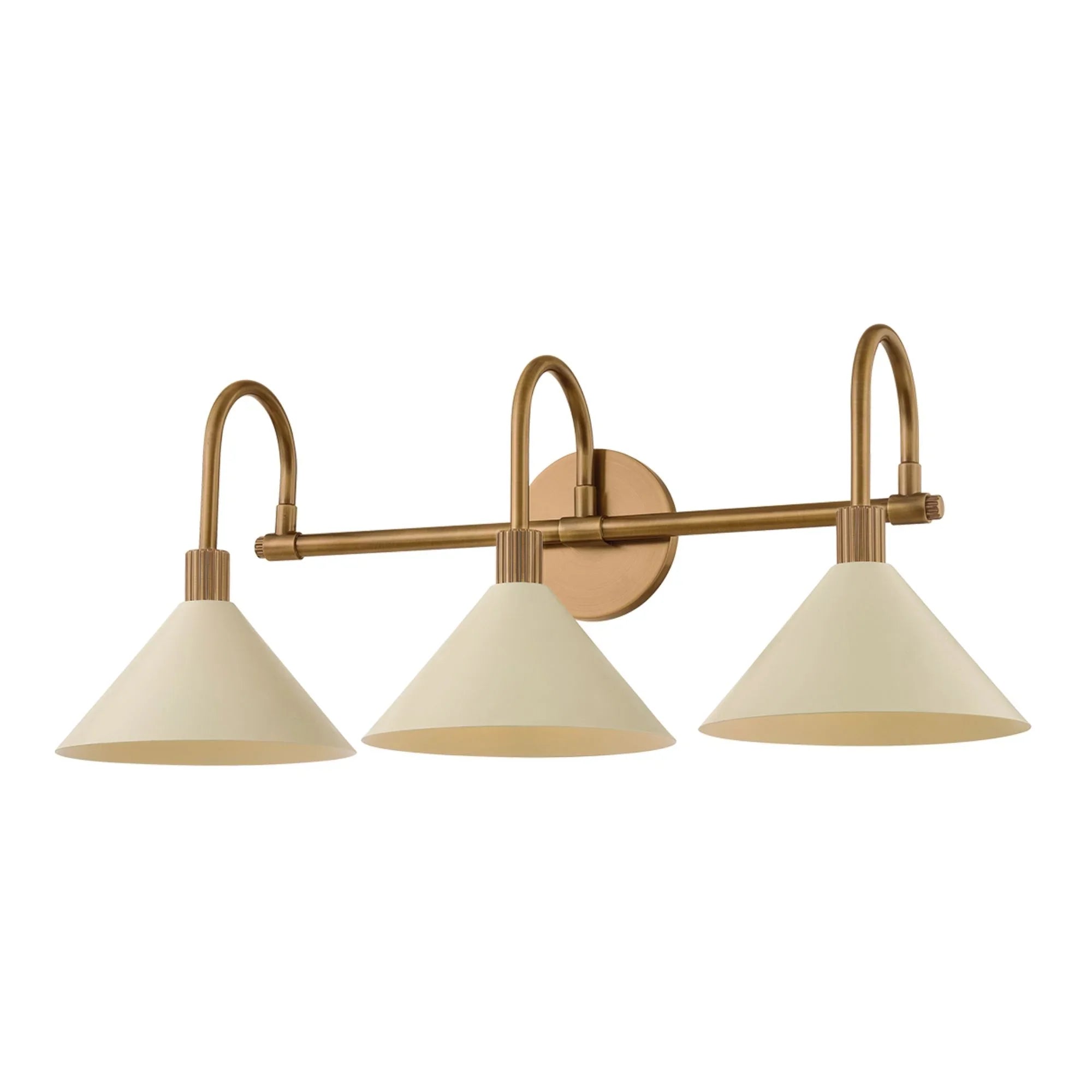 Jovani 26" 3-Light Bath Vanity, Patina Brass/Soft Sand Finish