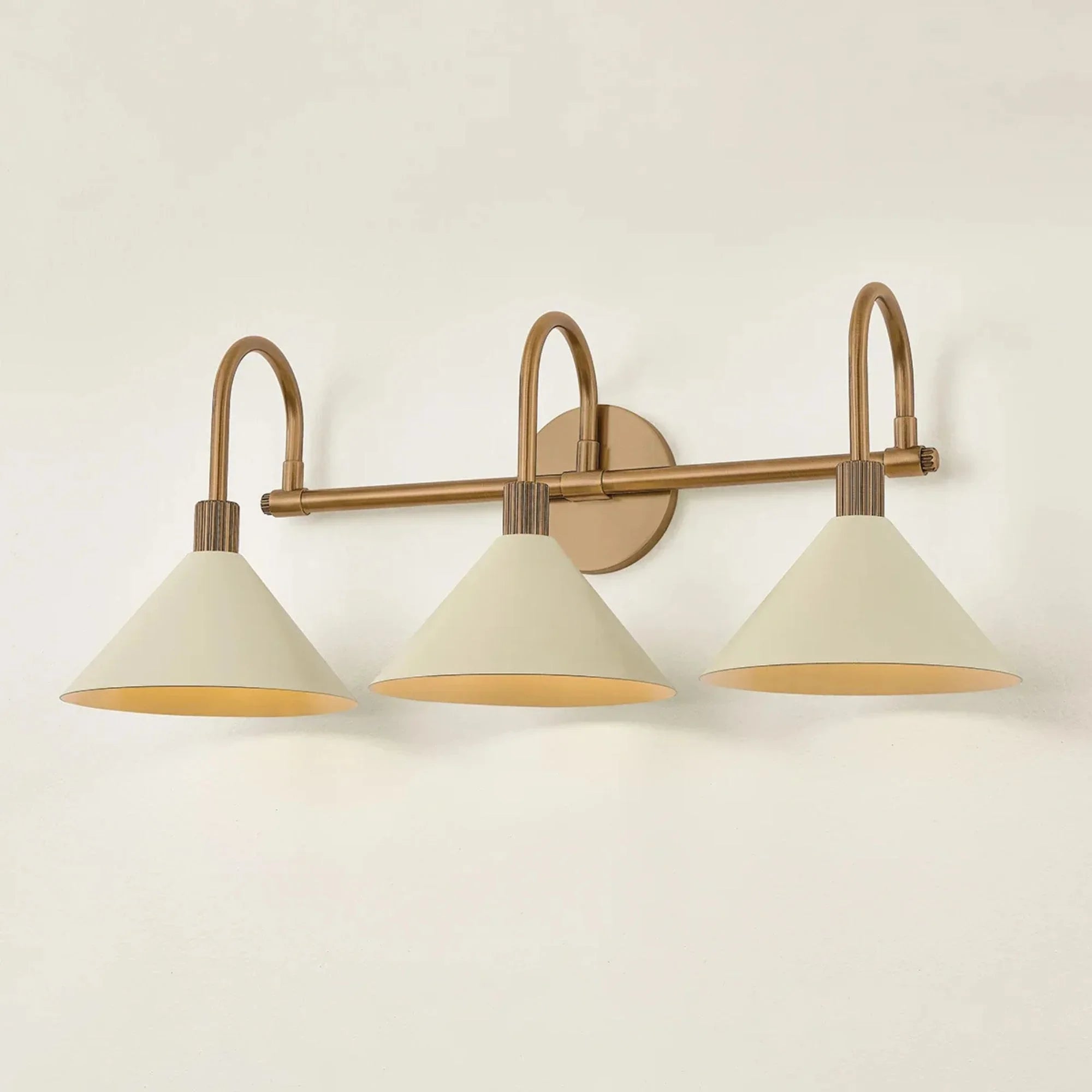 Jovani 26" 3-Light Bath Vanity, Patina Brass/Soft Sand Finish