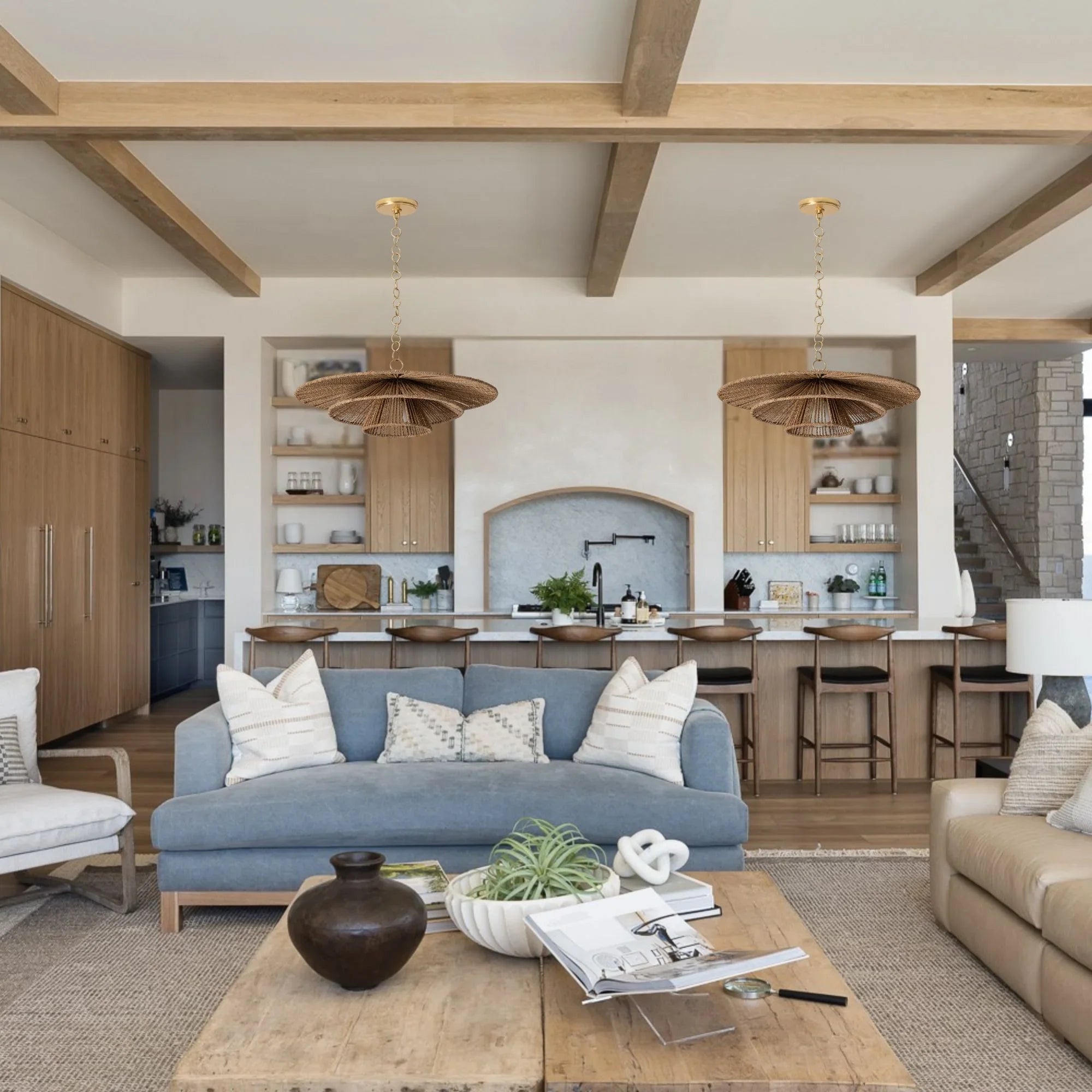 Levan 24" Pendant, Vintage Gold Leaf Finish