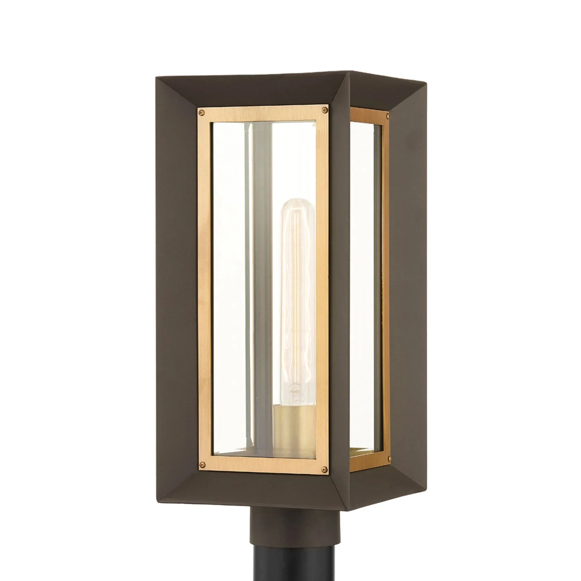 Lowry 17" Outdoor Post Mount, Textured Bronze/Patina Brass Finish