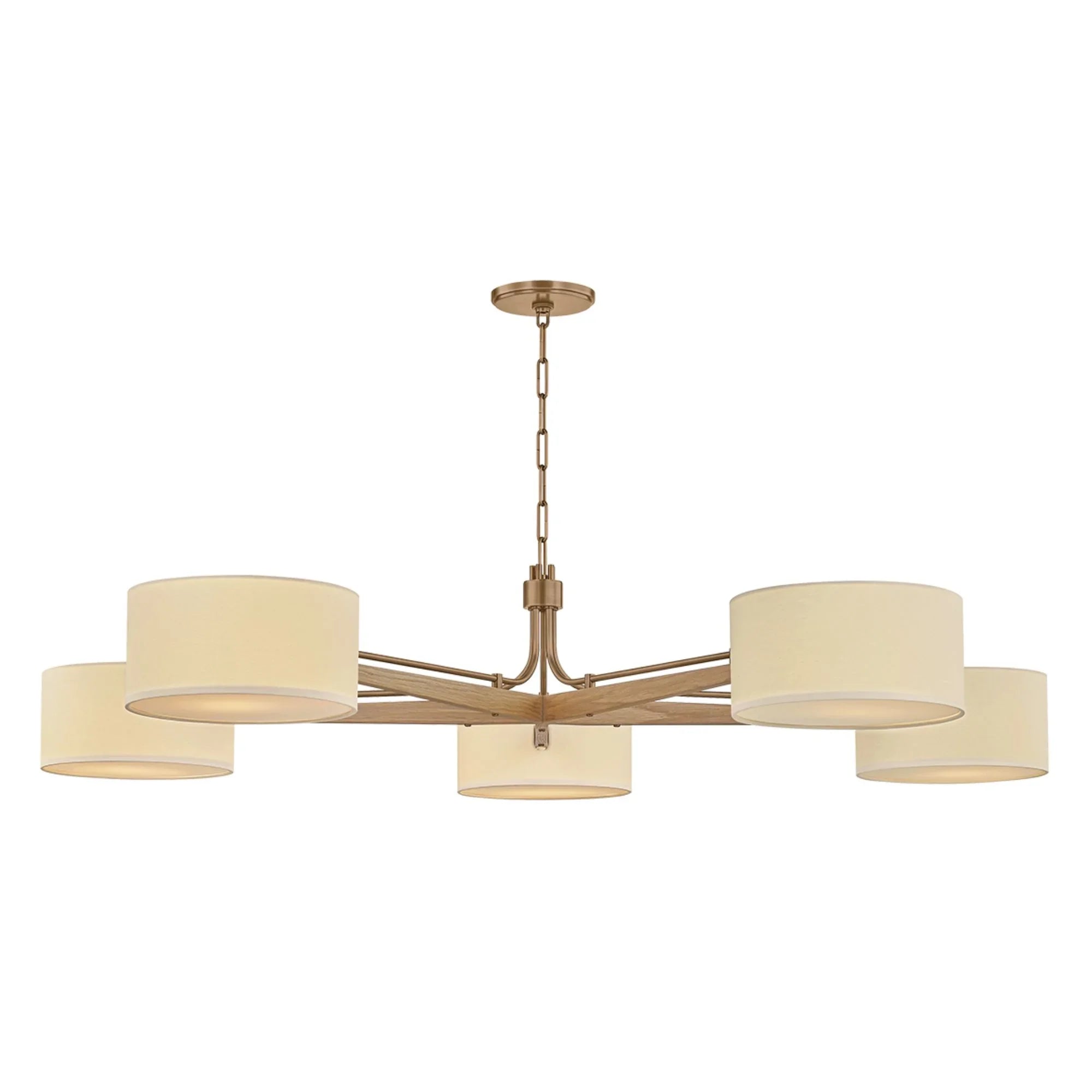 Mailo 65" 5-Light Chandelier, Patina Brass Finish