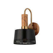 Memphis 14" Wall Sconce, Patina Brass/Soft Black Finish