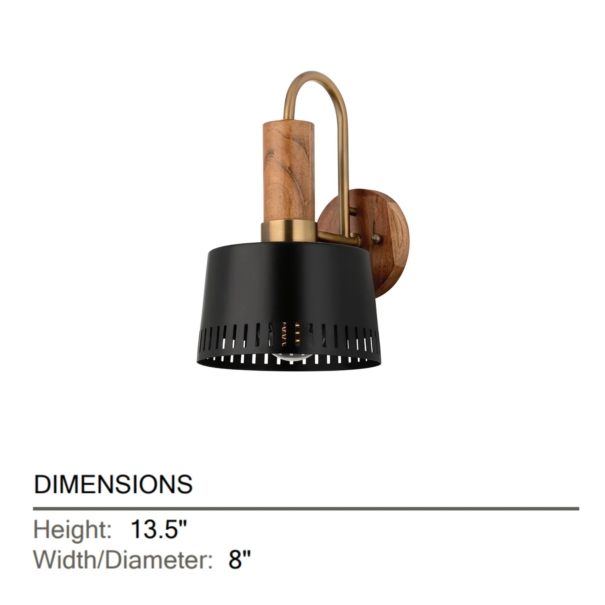 Memphis 14" Wall Sconce, Patina Brass/Soft Black Finish