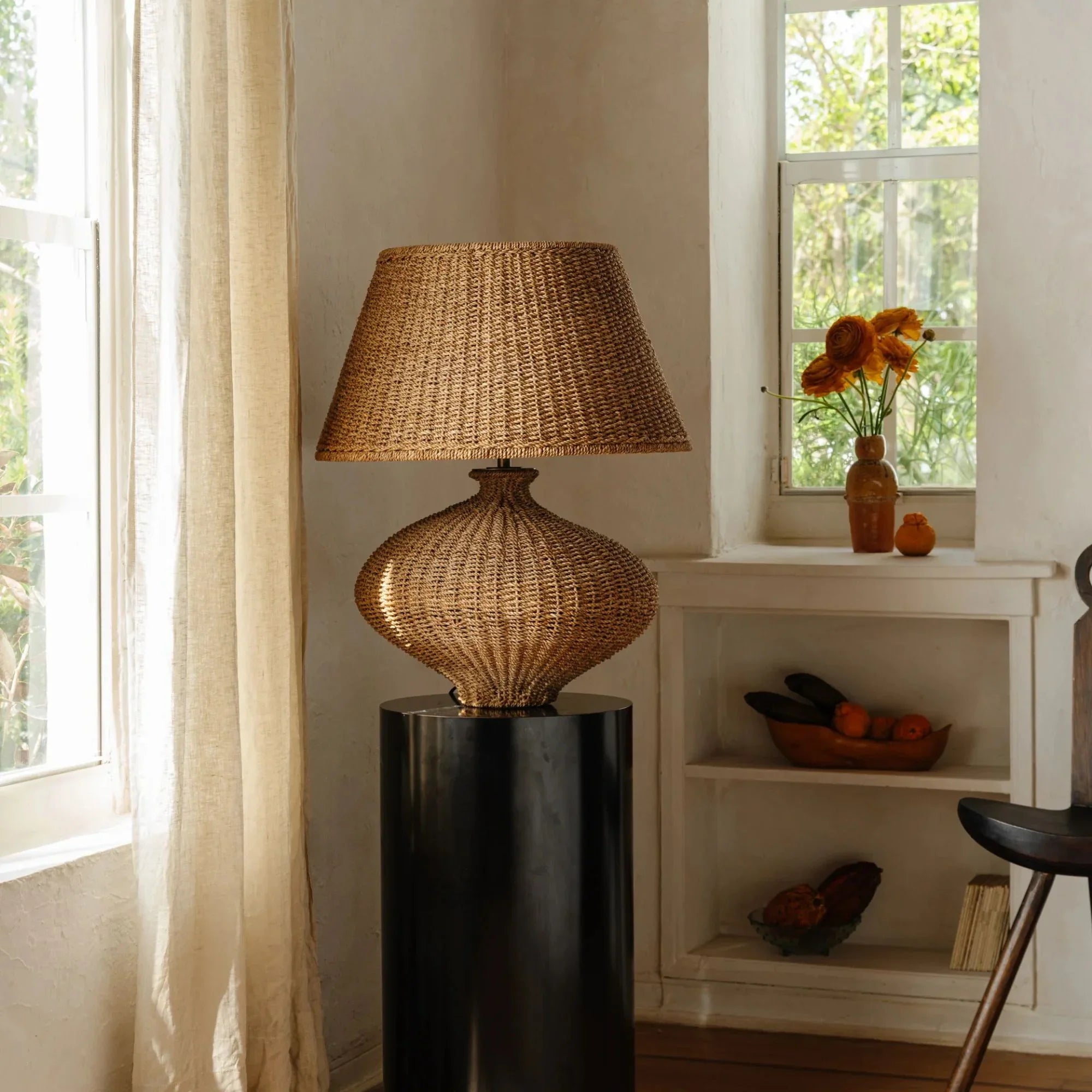 Nette 26" Table Lamp, Patina Brass Finish