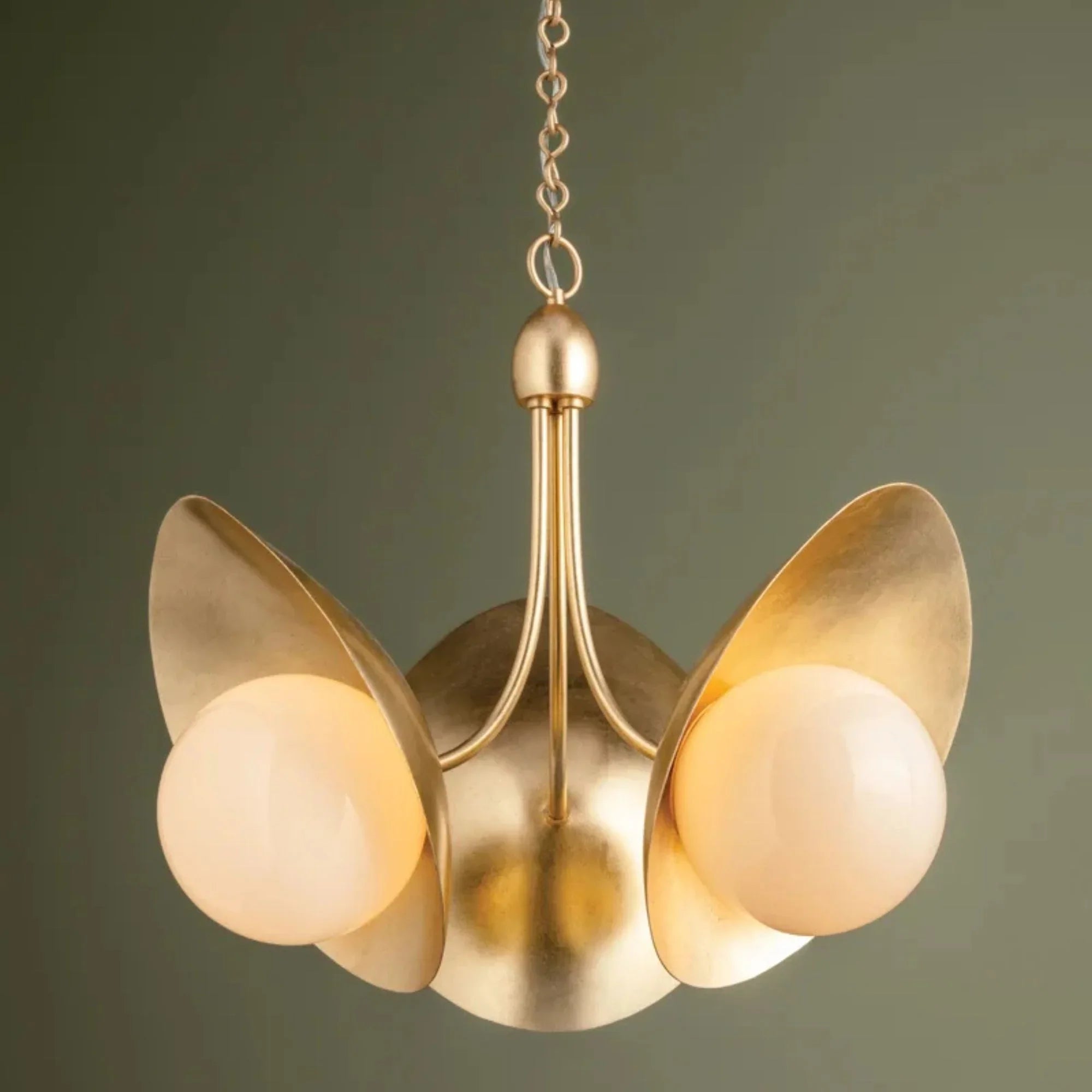 Olson 24" 3-Light Chandelier, Vintage Gold Leaf Finish