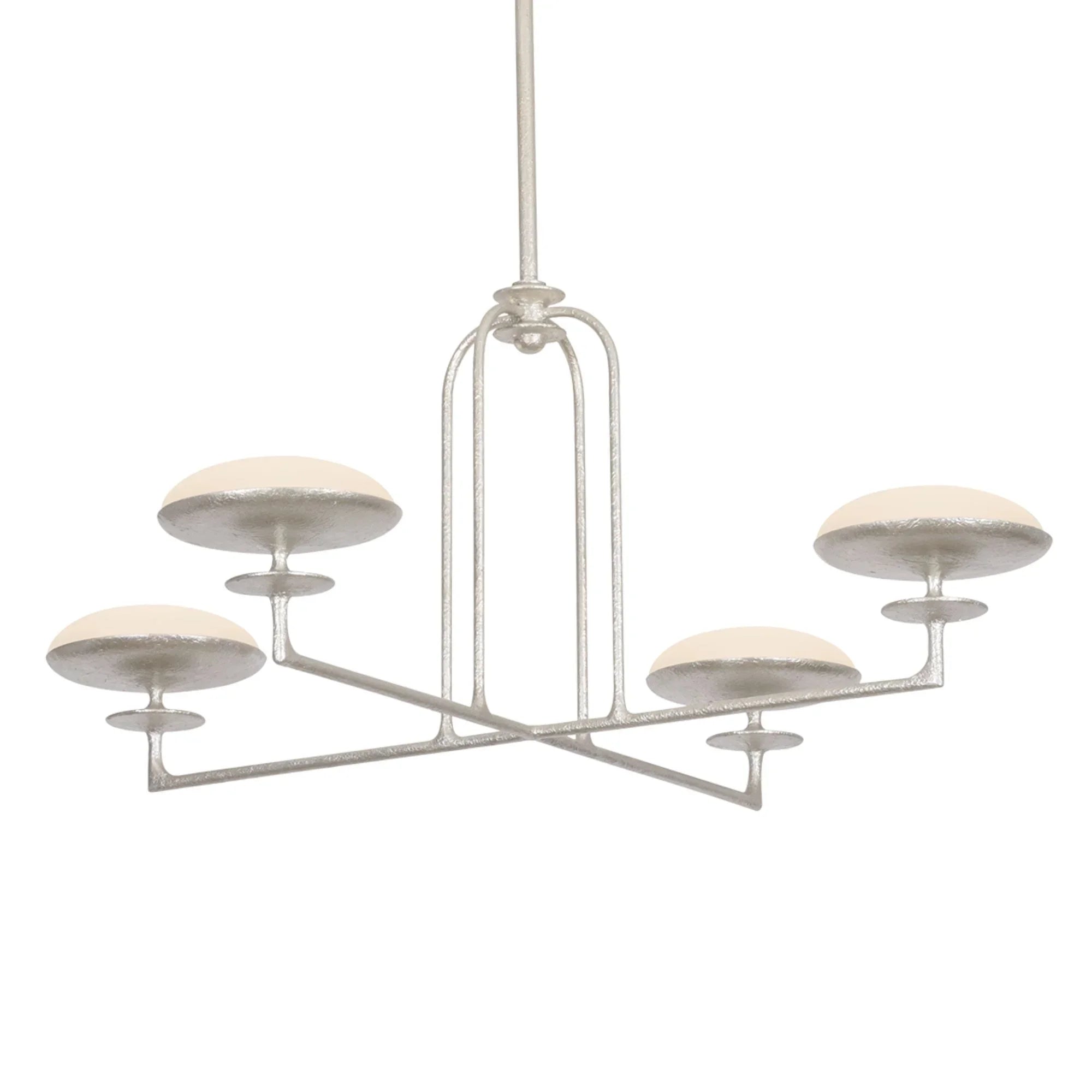 Pacific 39" LED Chandelier, Warm Silver Leaf Finish