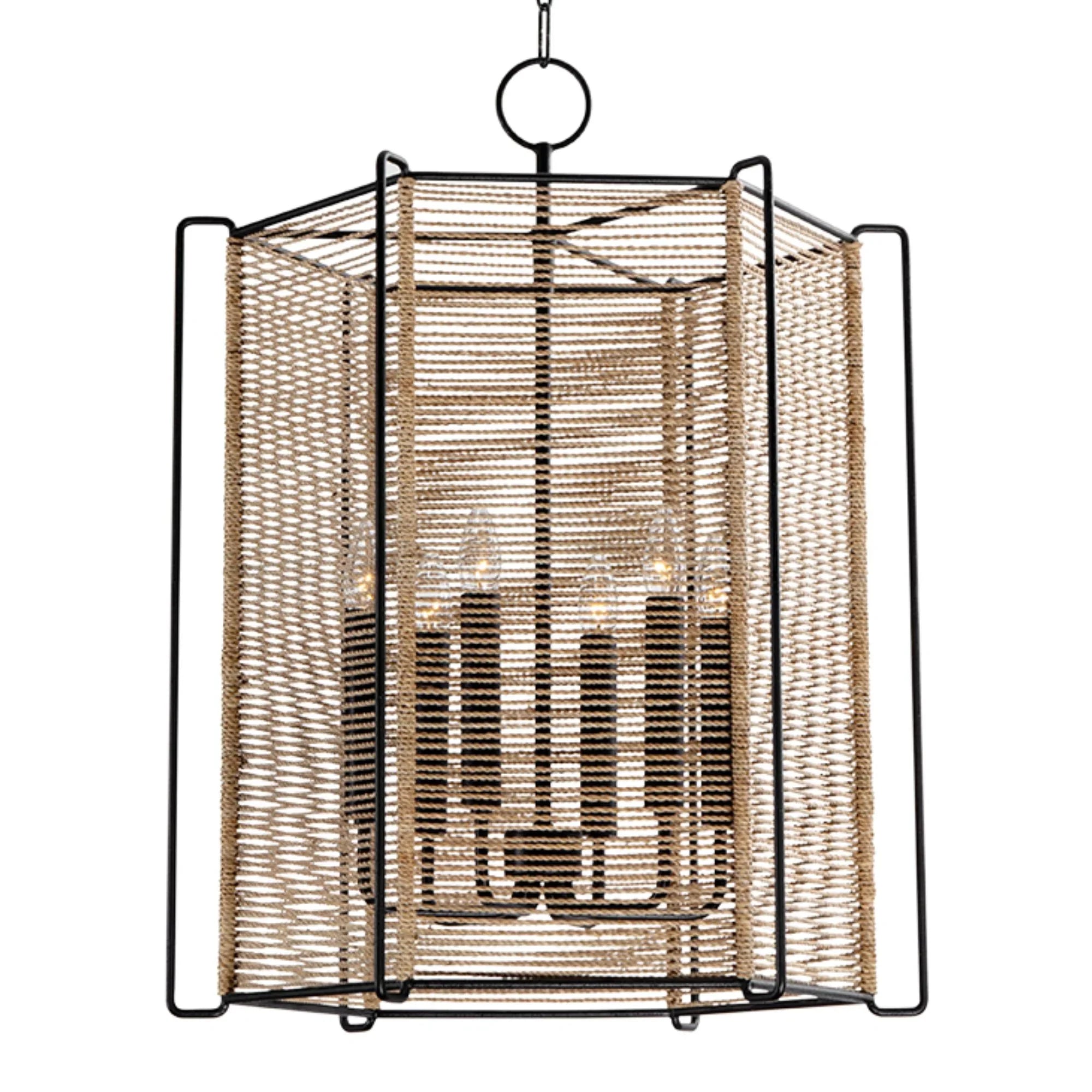 Ramon 28" 6-Light Hanging Lantern, Textured Black Finish