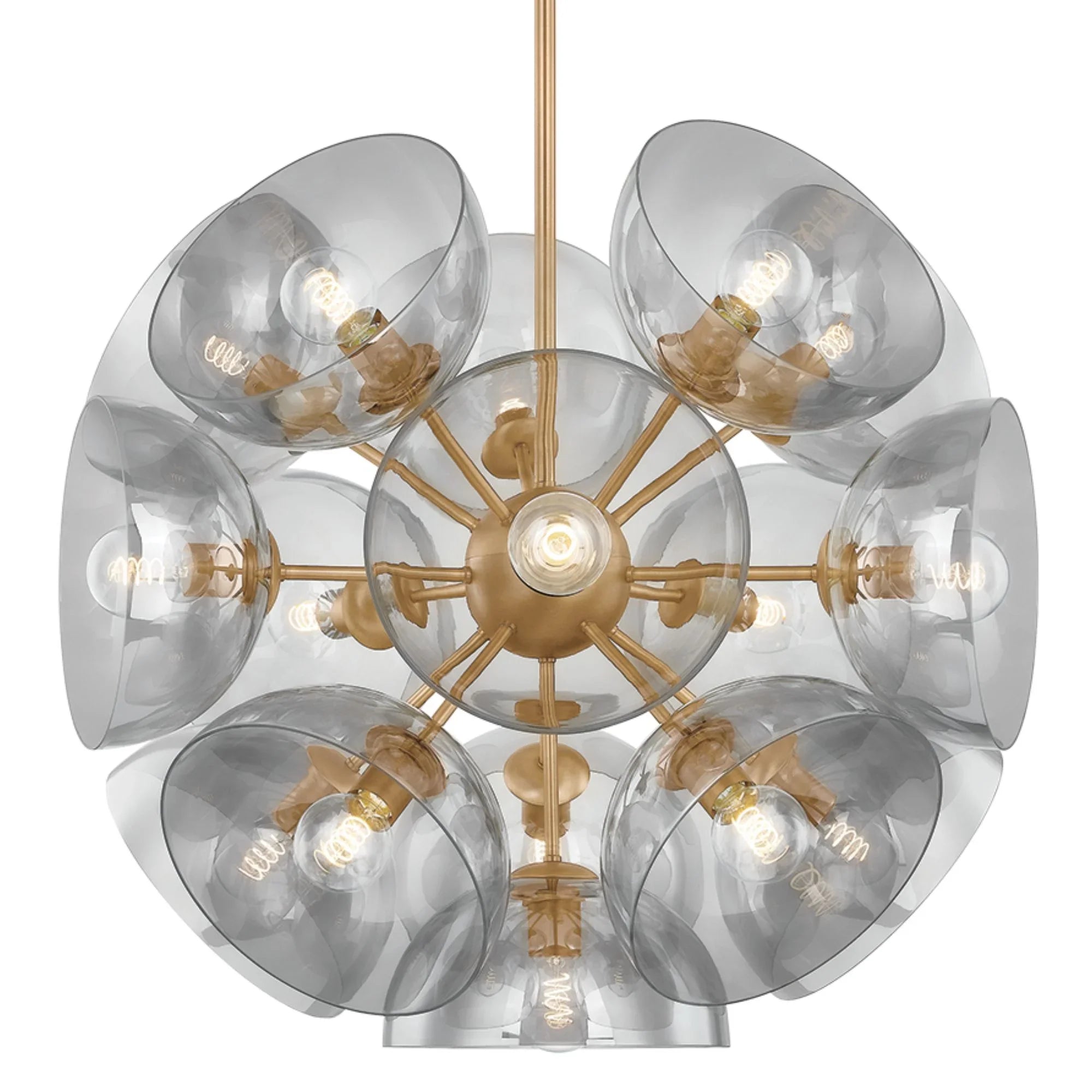 Salix 34" 16-Light Chandelier, Patina Brass Finish