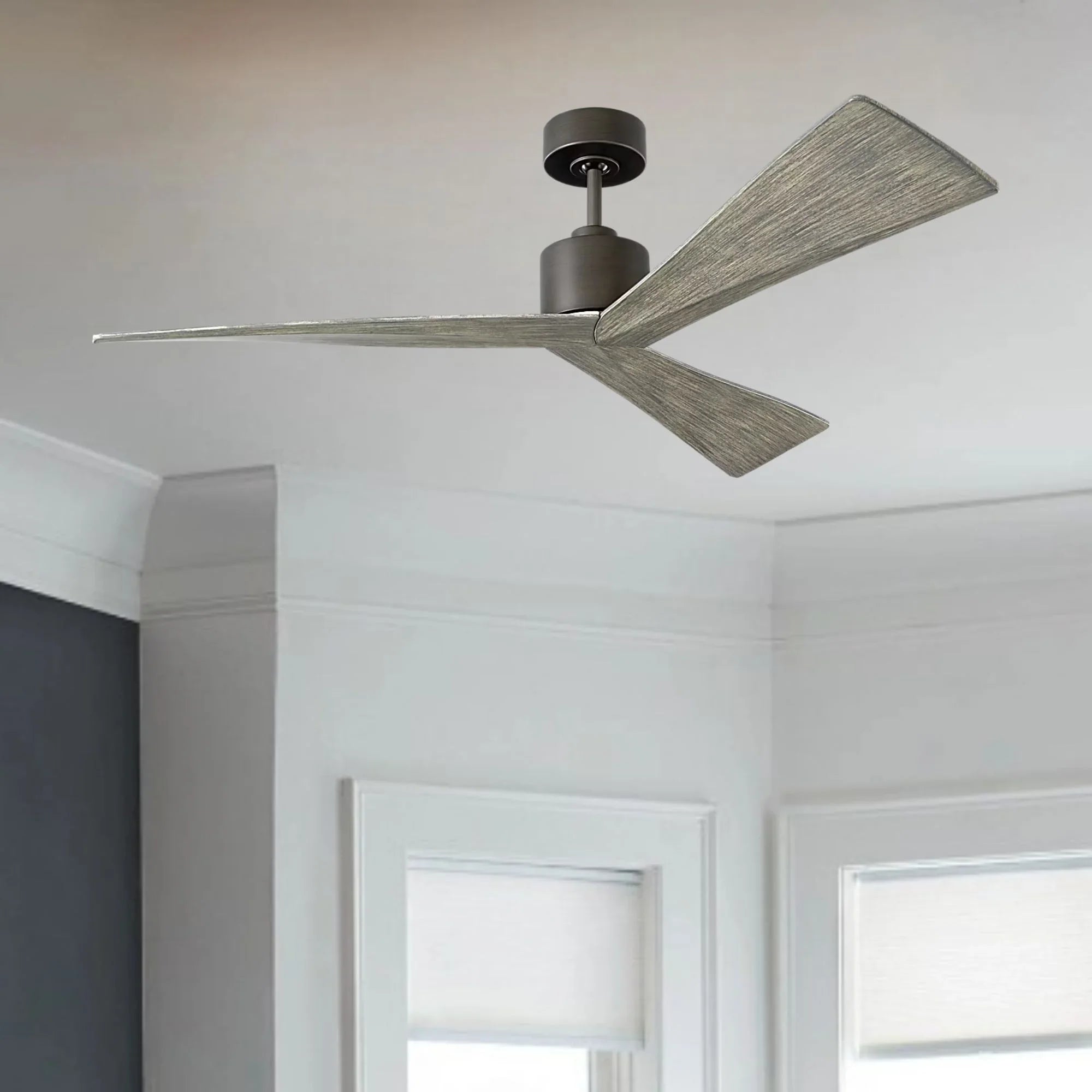 Adler 52" Aged Pewter & Grey Oak Ceiling Fan with Remote