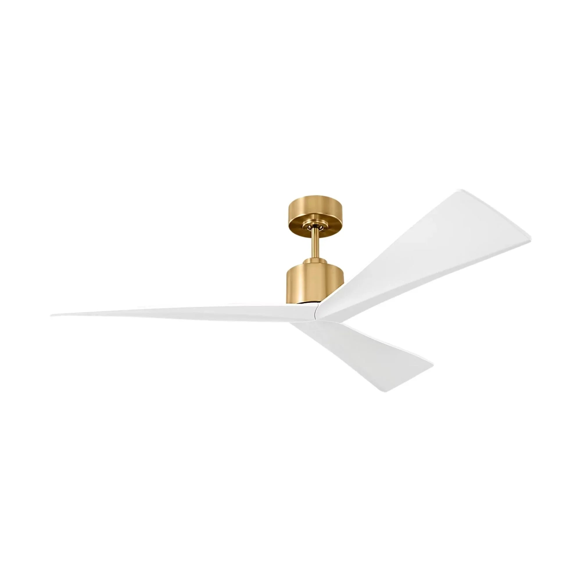 Adler 52" Burnished Brass & Matte White Ceiling Fan with Remote