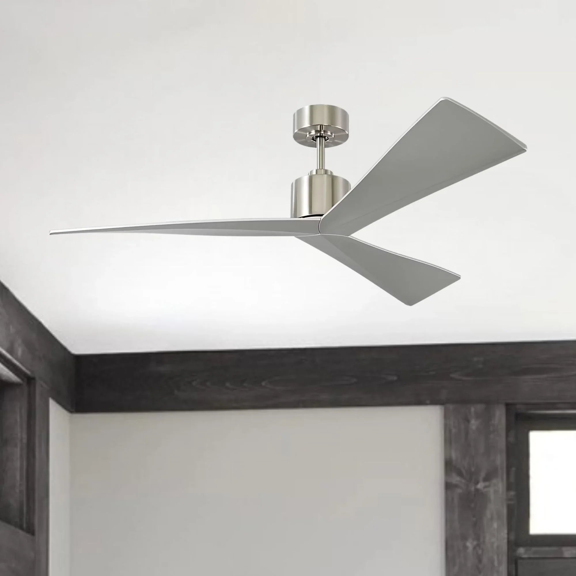 Adler 52" Brushed Steel Ceiling Fan with Remote