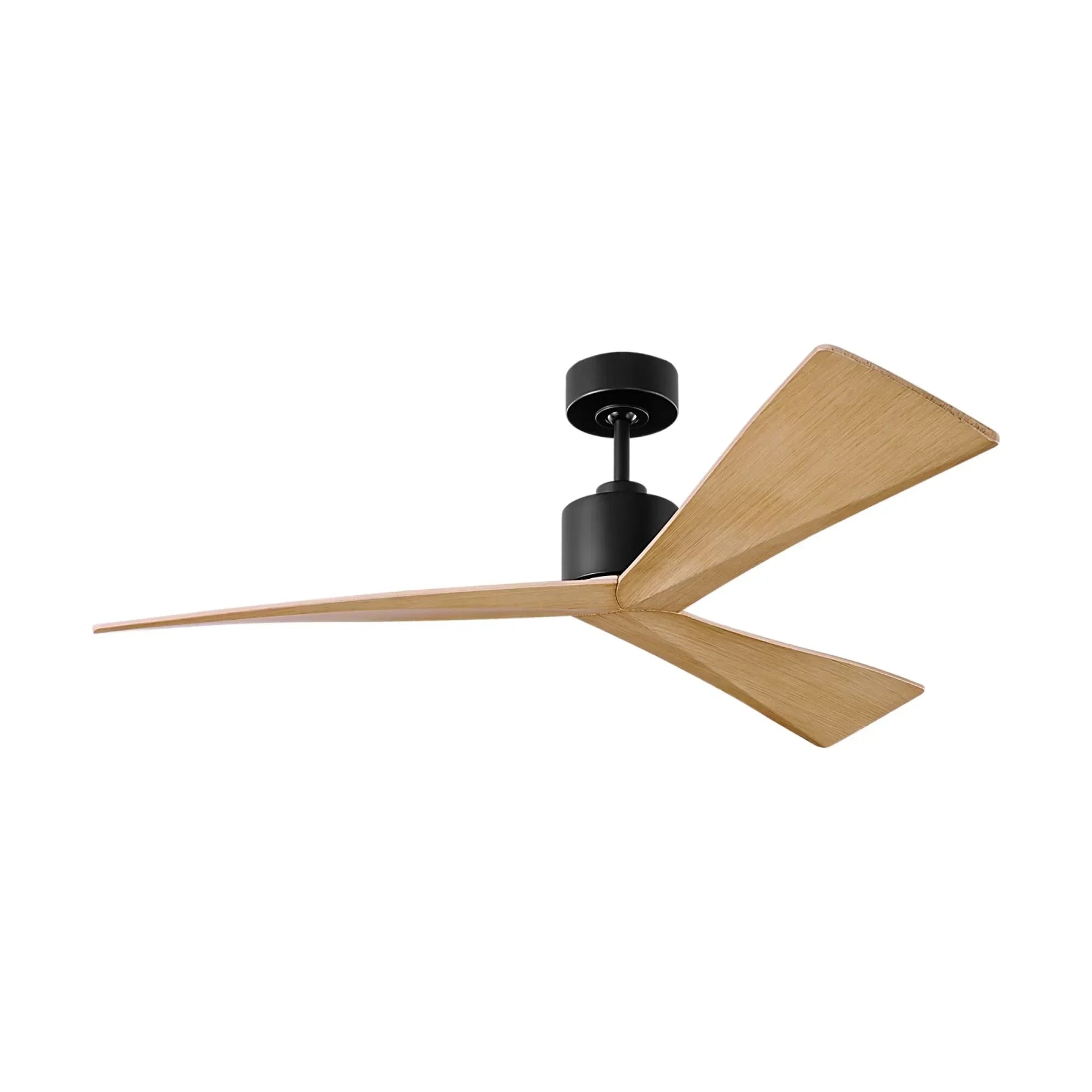 Adler 52" Midnight Black & Natural Honey Ceiling Fan with Remote