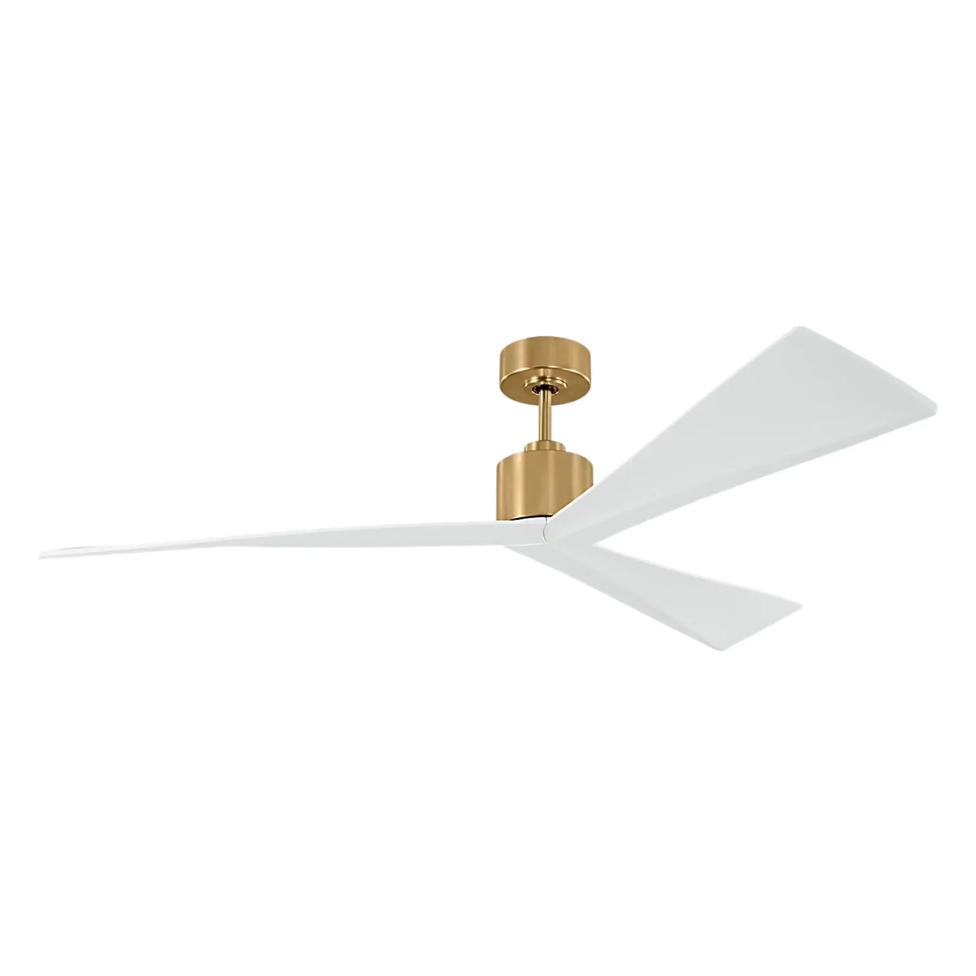 Adler 60" Burnished Brass & Matte White Ceiling Fan with Remote