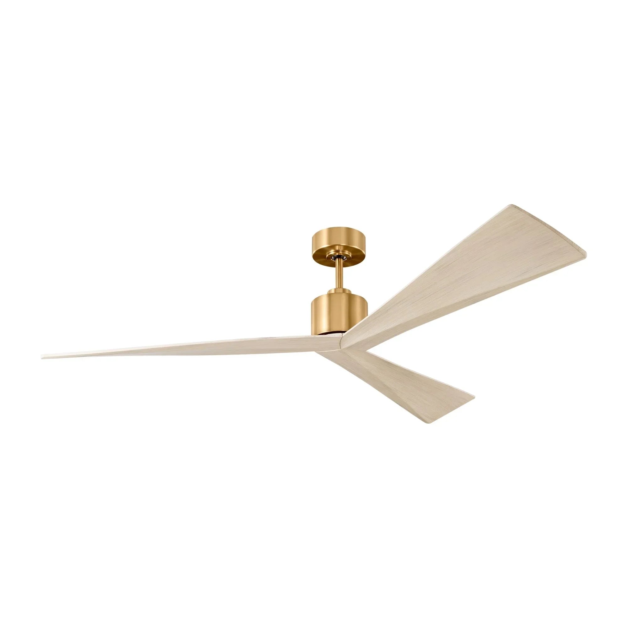 Adler 60" Burnished Brass & White Oak Ceiling Fan with Remote