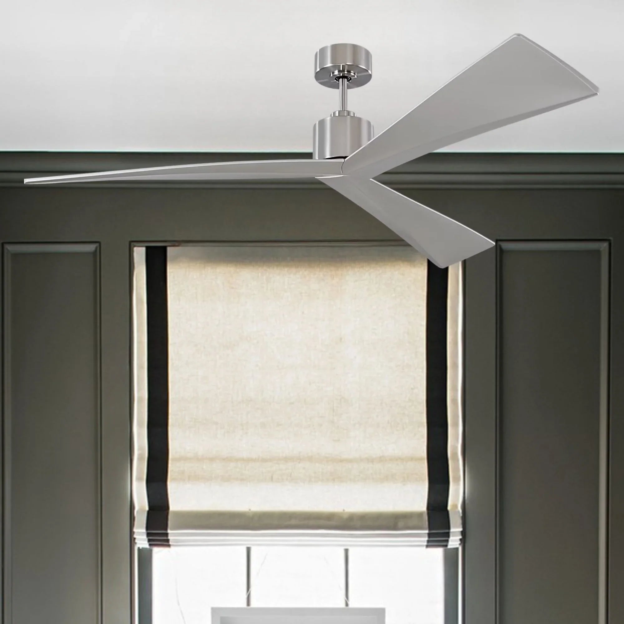 Adler 60" Brushed Steel Ceiling Fan with Remote