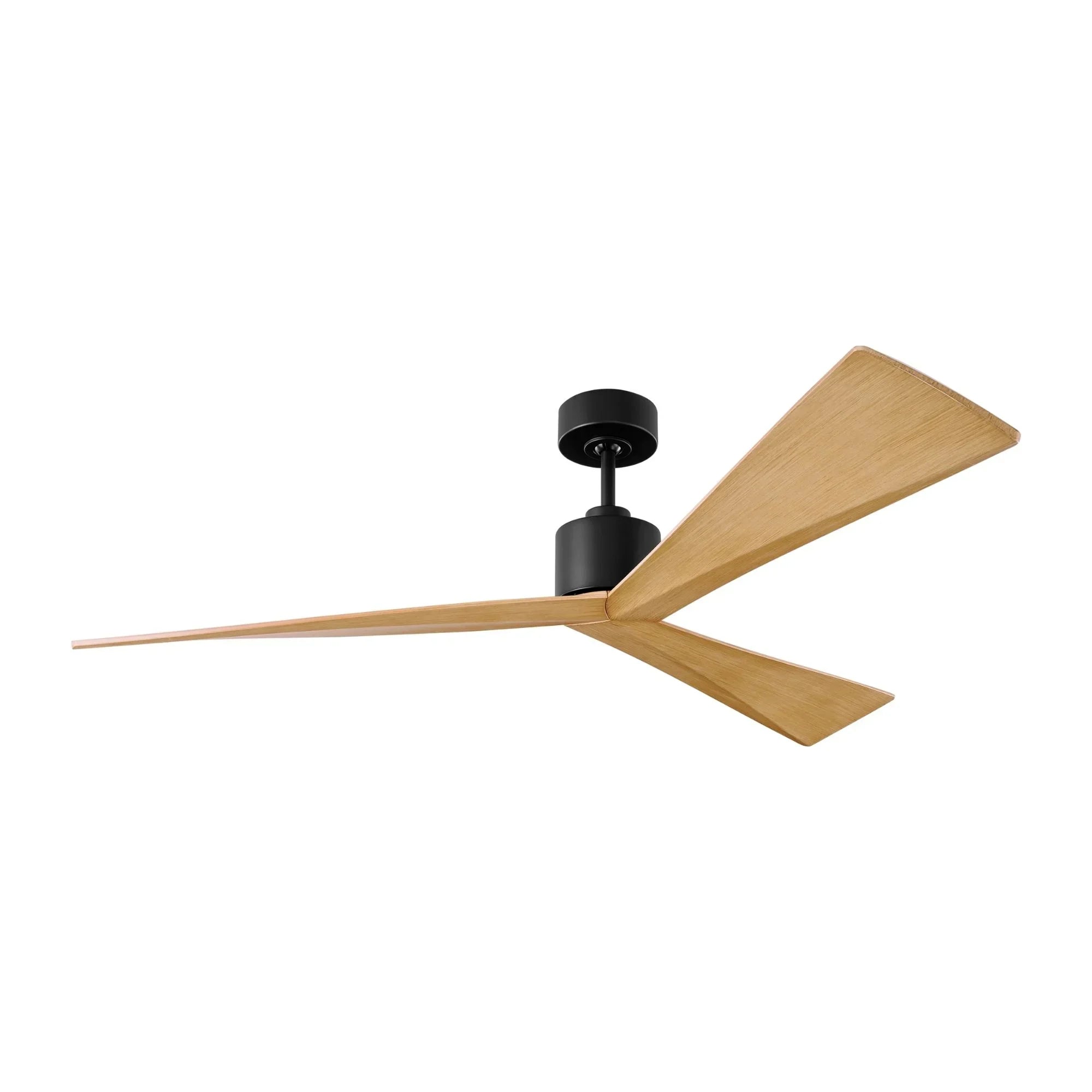 Adler 60" Midnight Black & Natural Honey Ceiling Fan with Remote