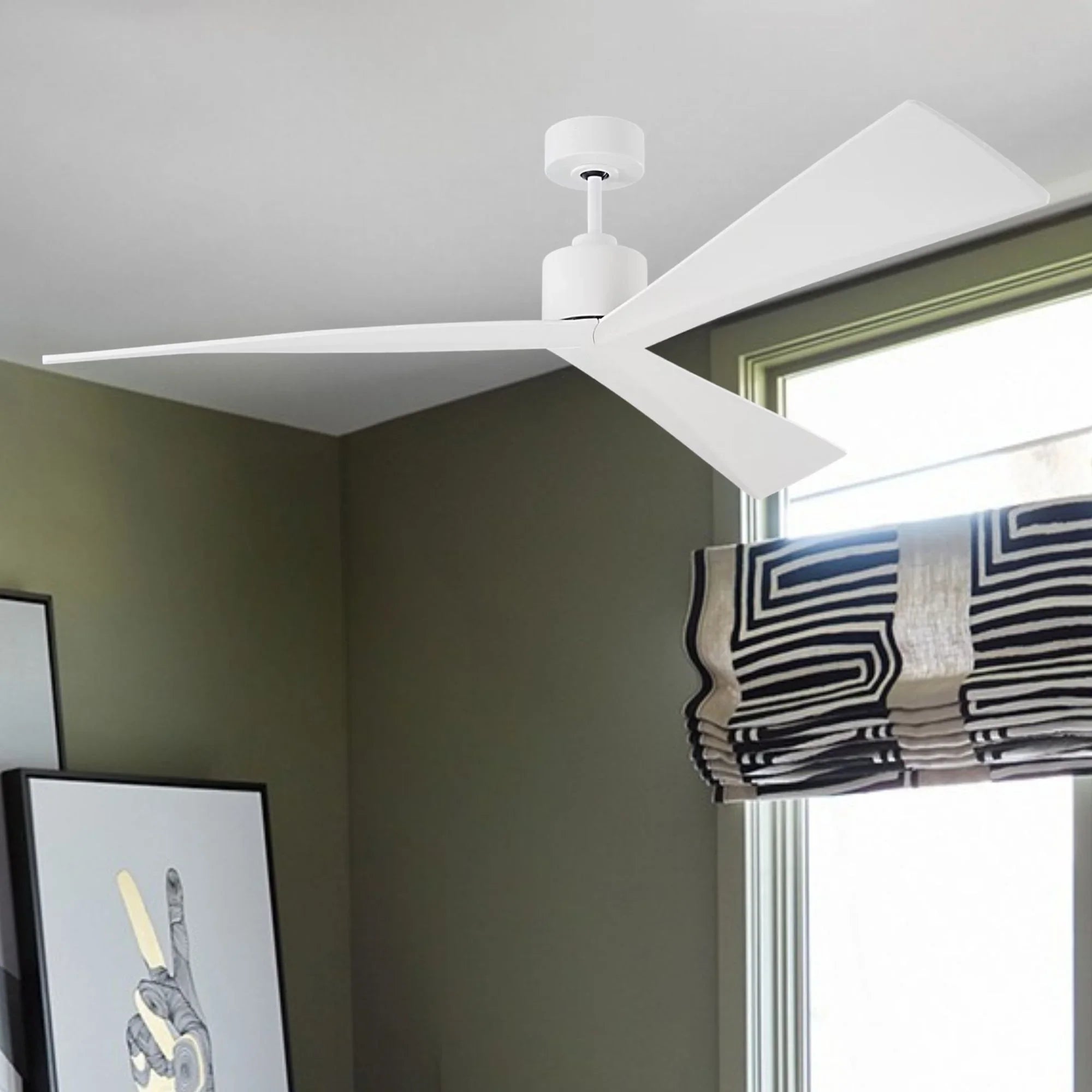 Adler 60" Matte White Ceiling Fan with Remote