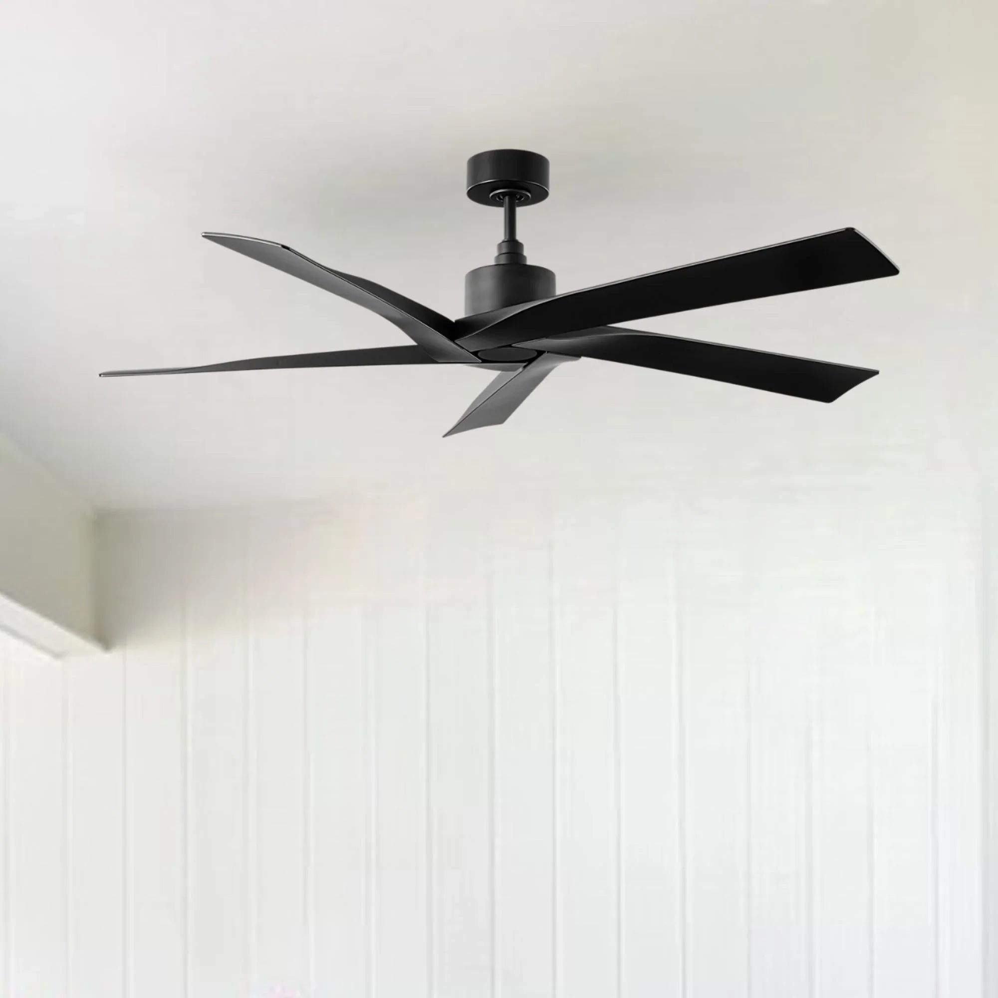 Aspen Coastal 56" Midnight Black Outdoor Ceiling Fan with Remote