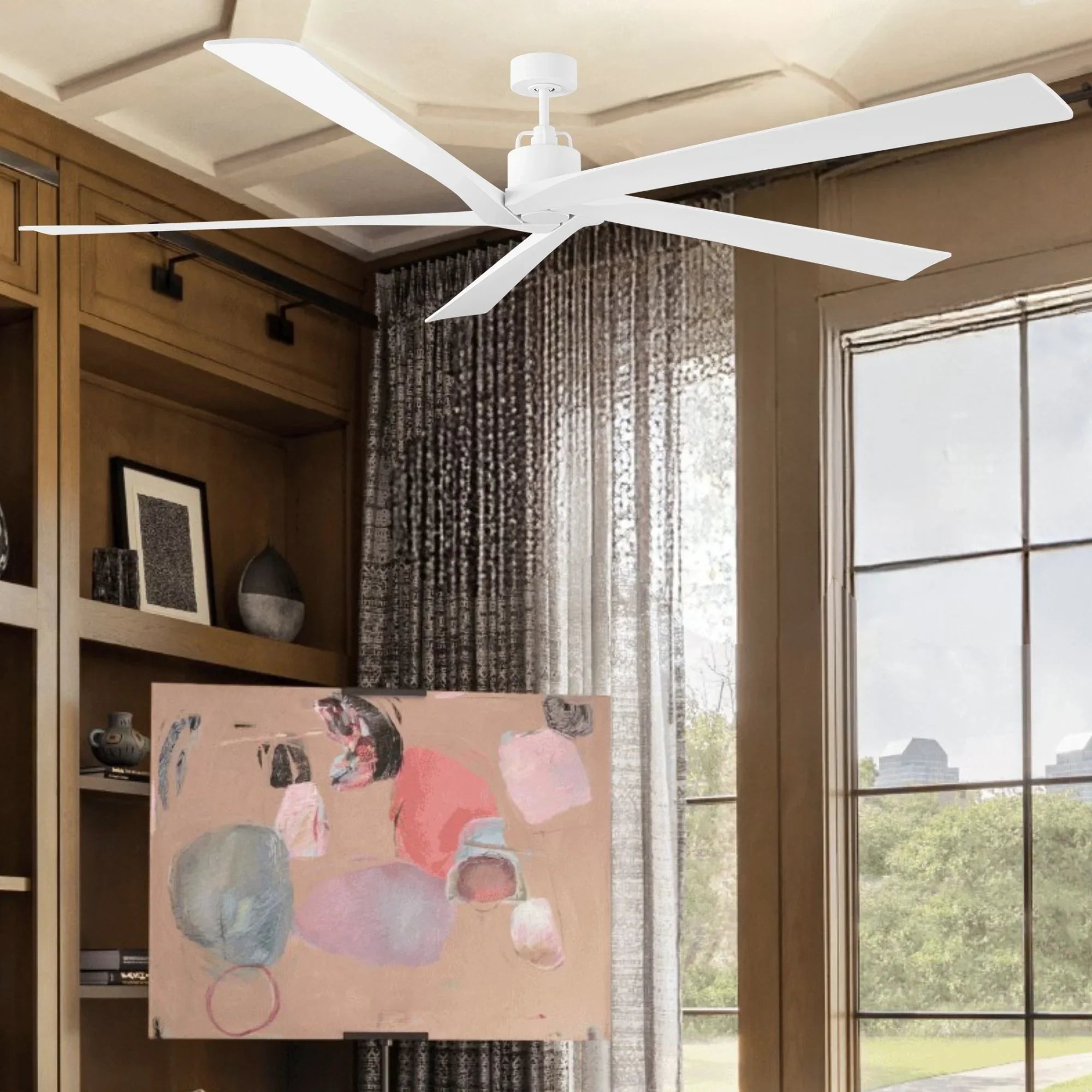 Aspen 84" Matte White X-Large Ceiling Fan with Remote