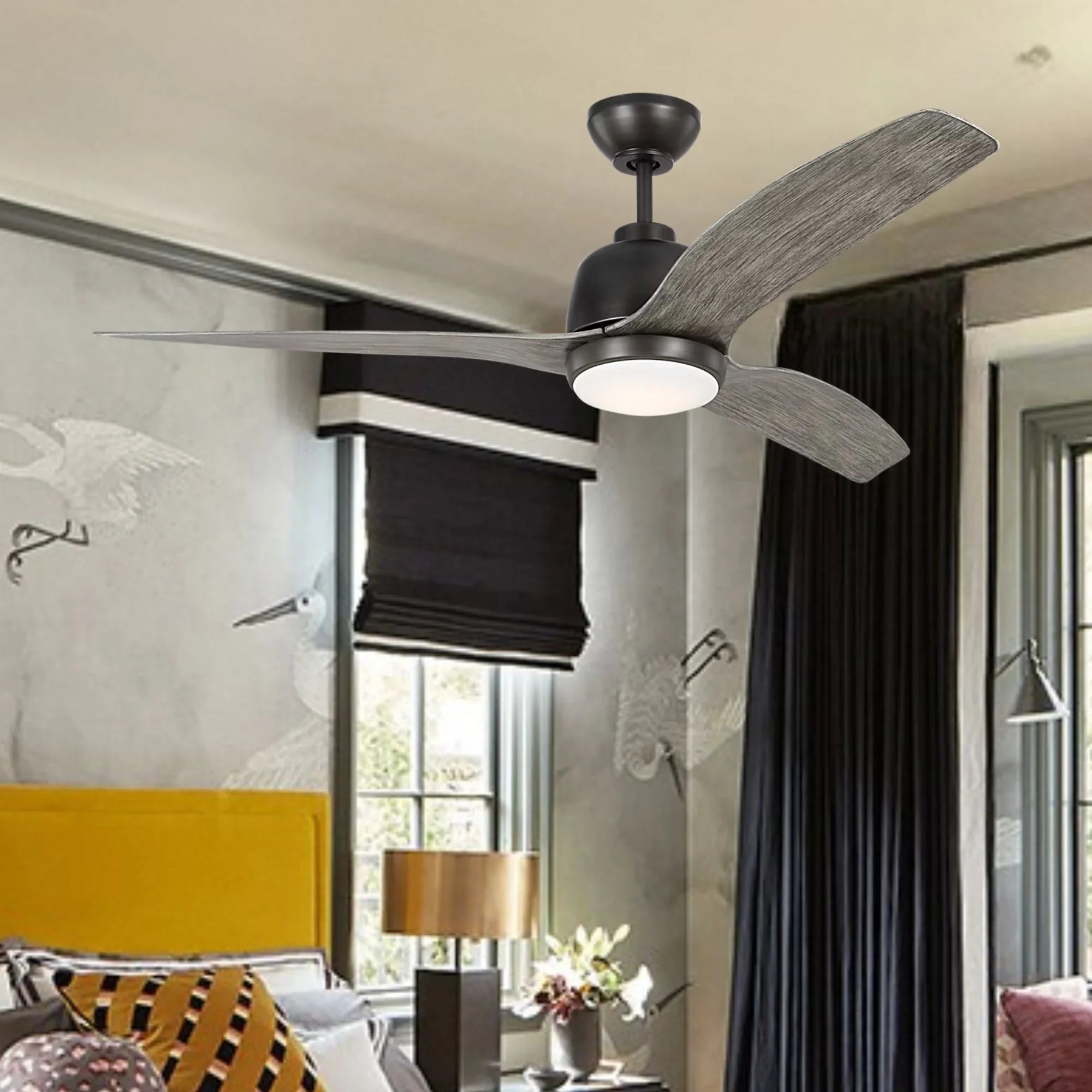 Avila 54" Aged Pewter Ceiling Fan with Light & Remote