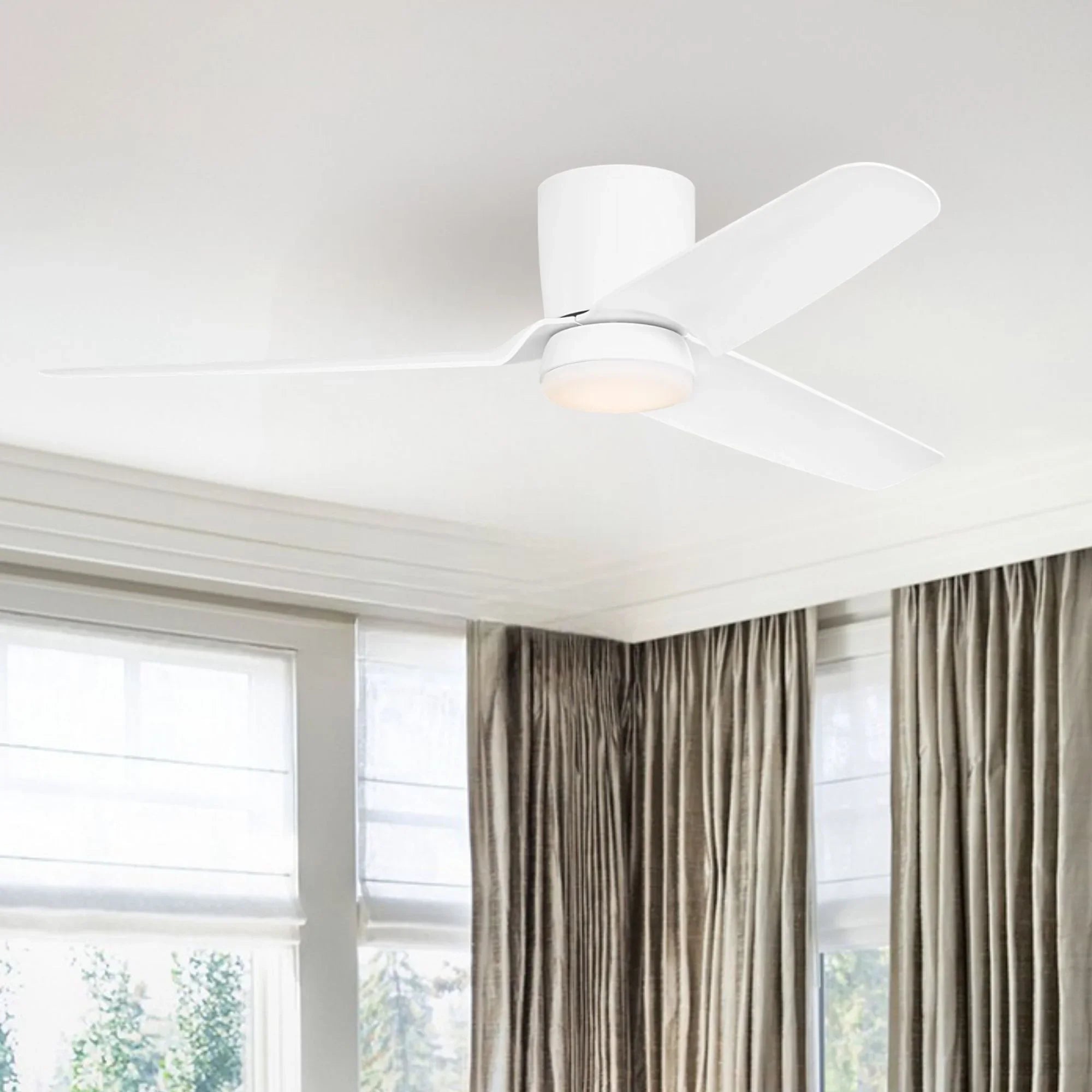 Colgin 56" Matte White Hugger LED Ceiling Fan
