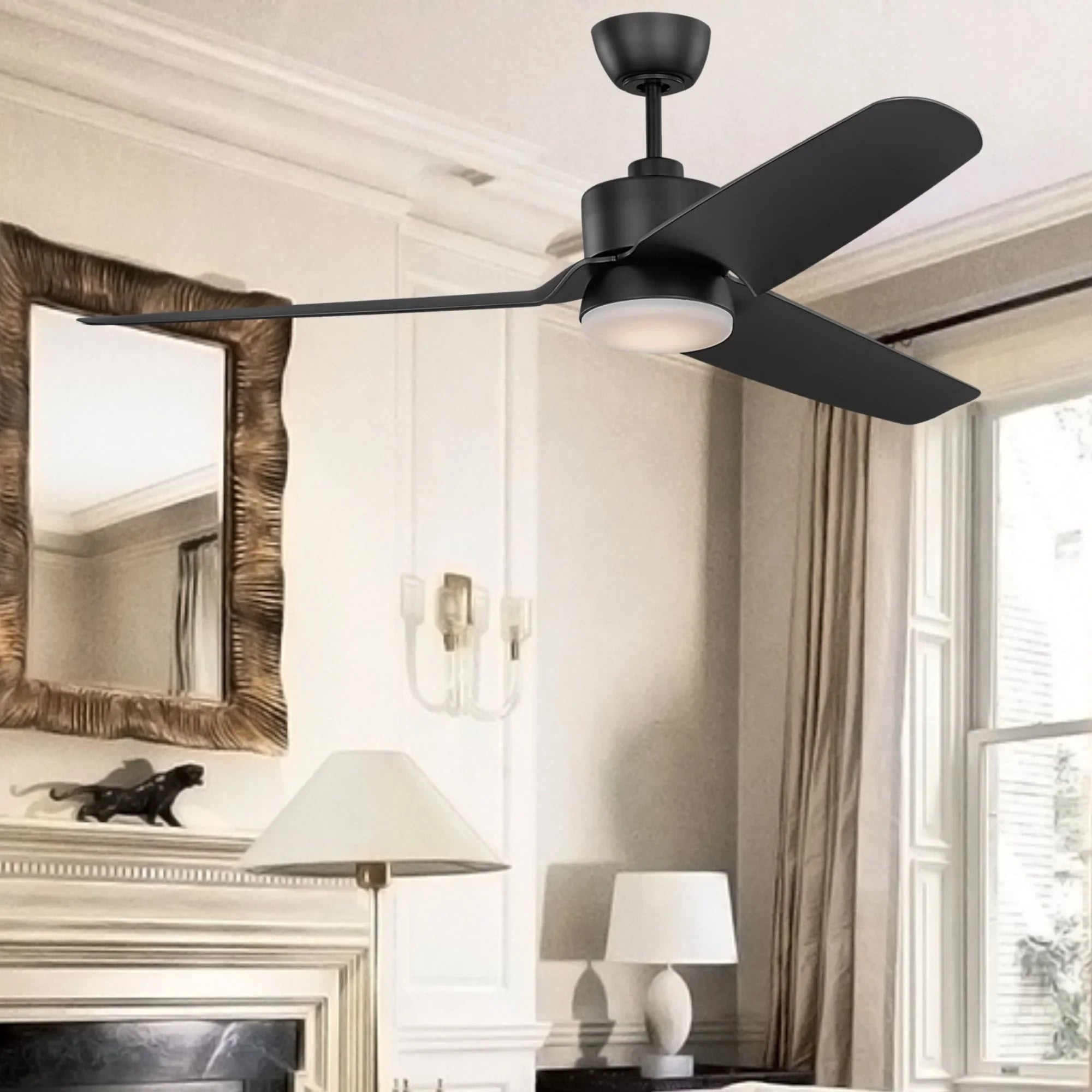 Colgin 56" Midnight Black Downrod LED Ceiling Fan