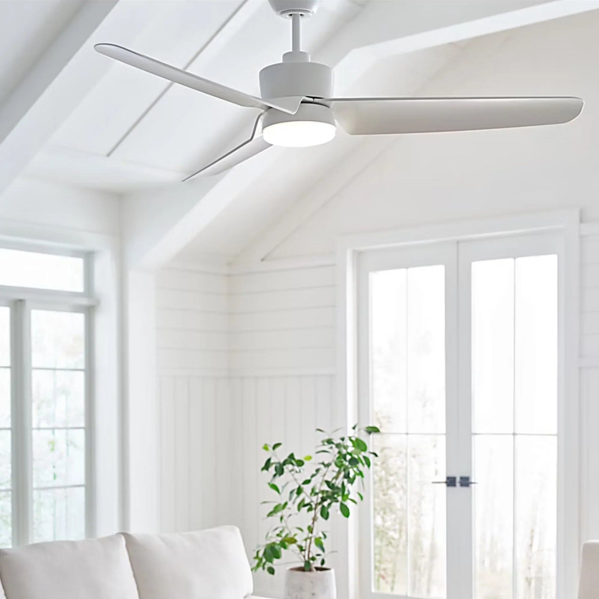 Colgin 56" Matte White Downrod LED Ceiling Fan