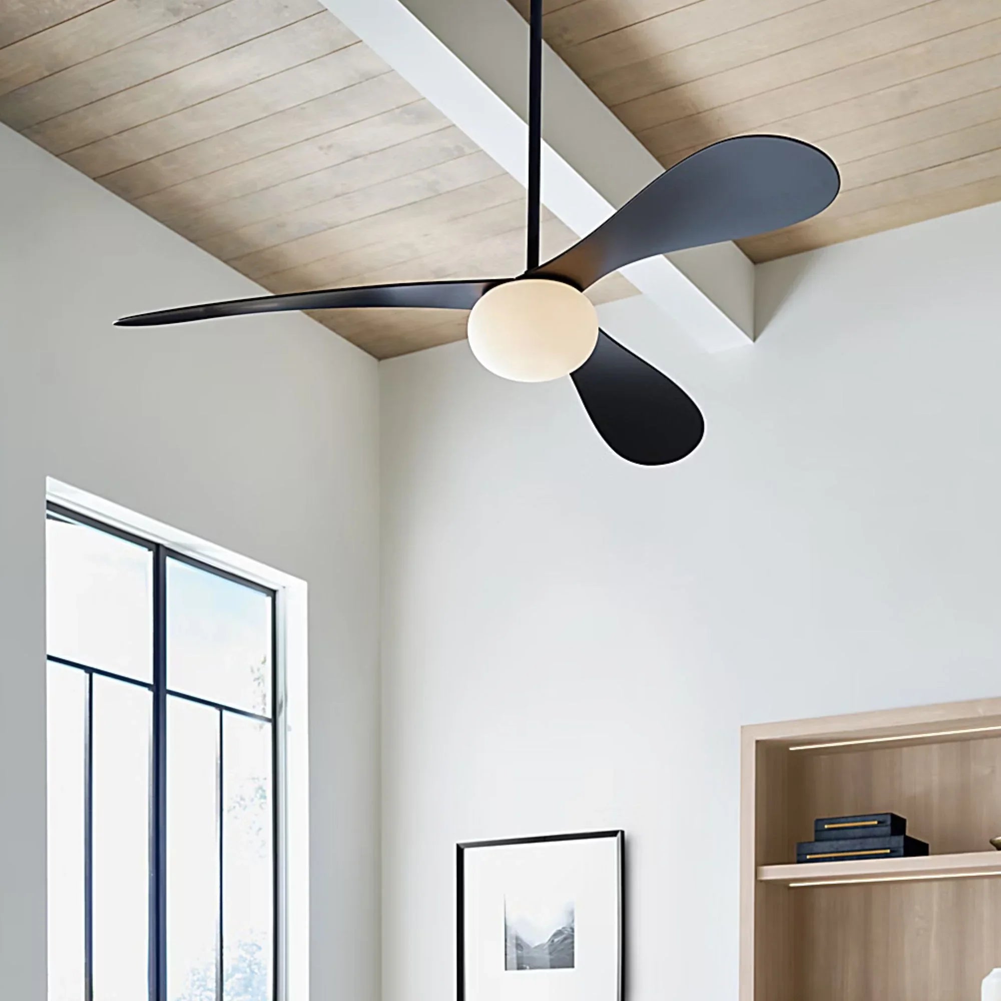 Drape Smart 58" Midnight Black Unique LED Ceiling Fan