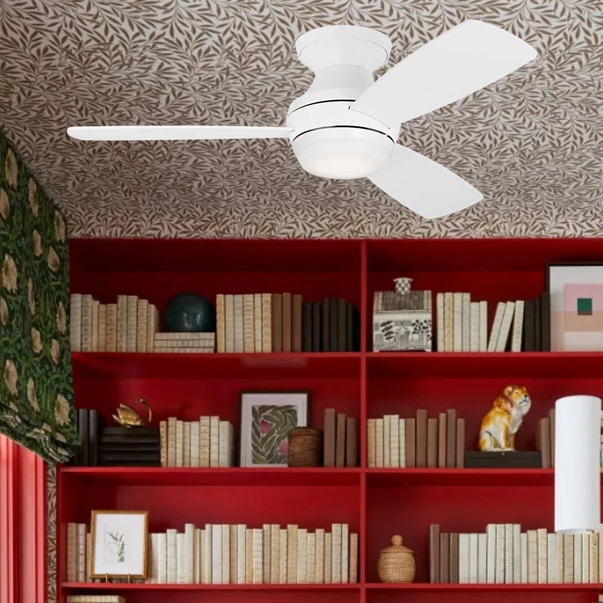 Ikon 44" Matte White Hugger LED Ceiling Fan