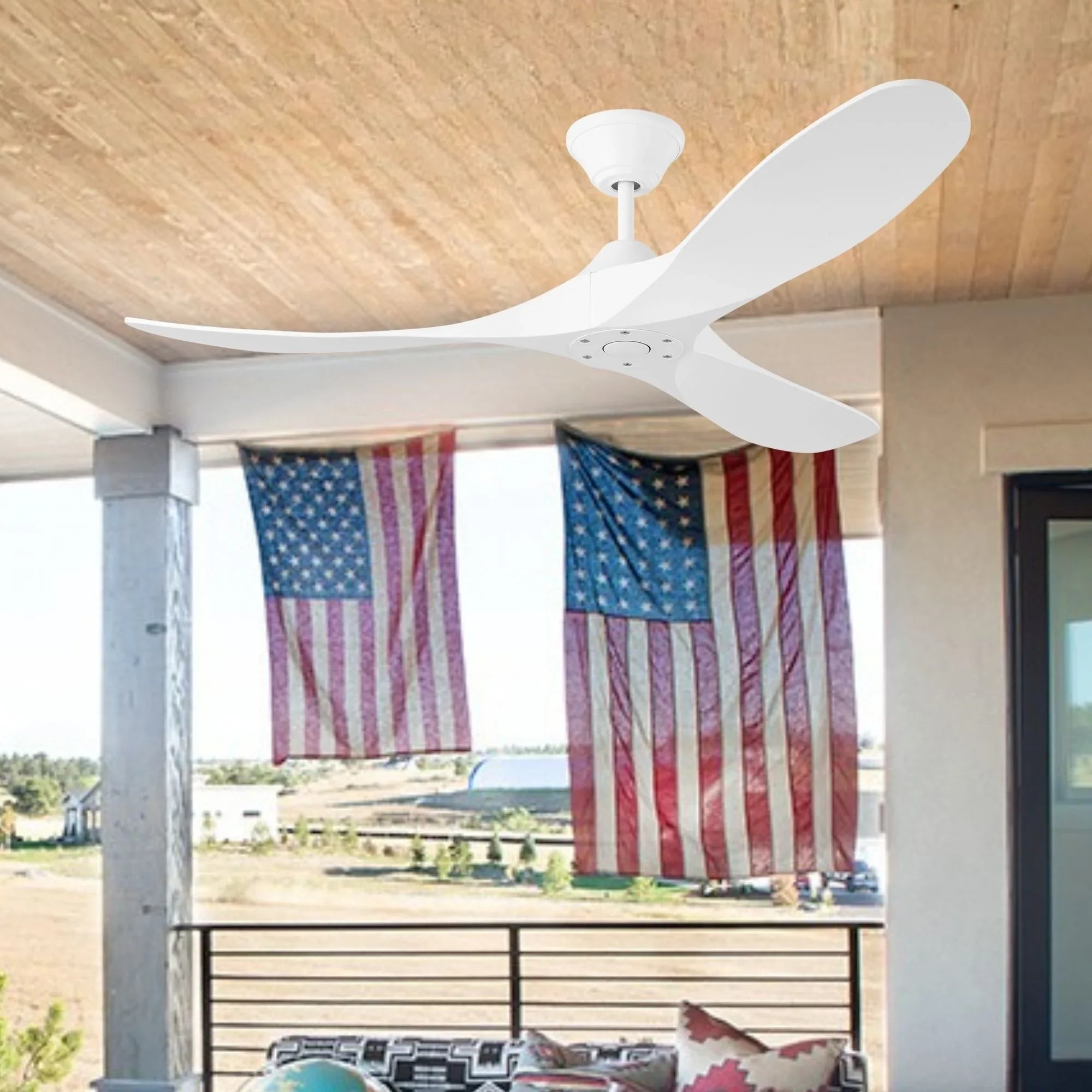 Maverick Coastal 52" Matte White Outdoor Ceiling Fan with Remote