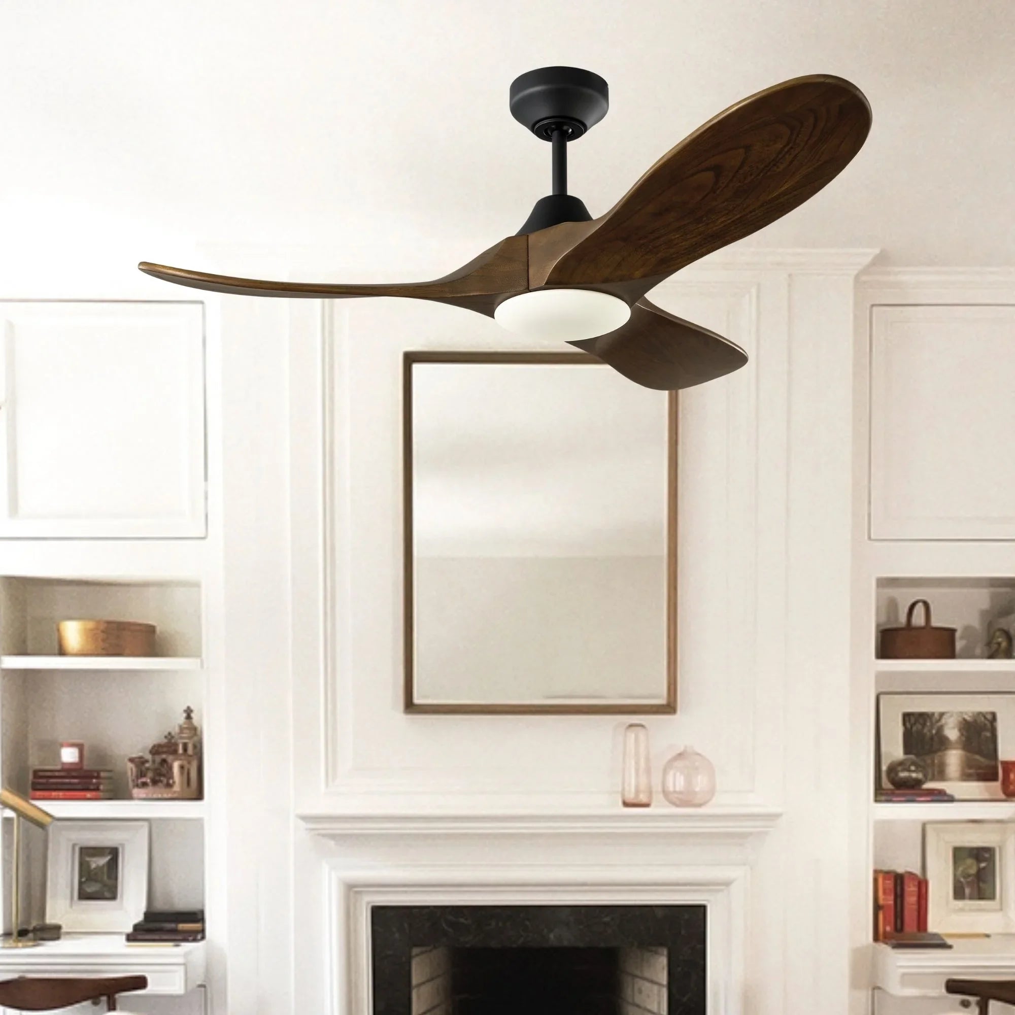 Maverick Smart 44" Black & Walnut LED Ceiling Fan with Remote