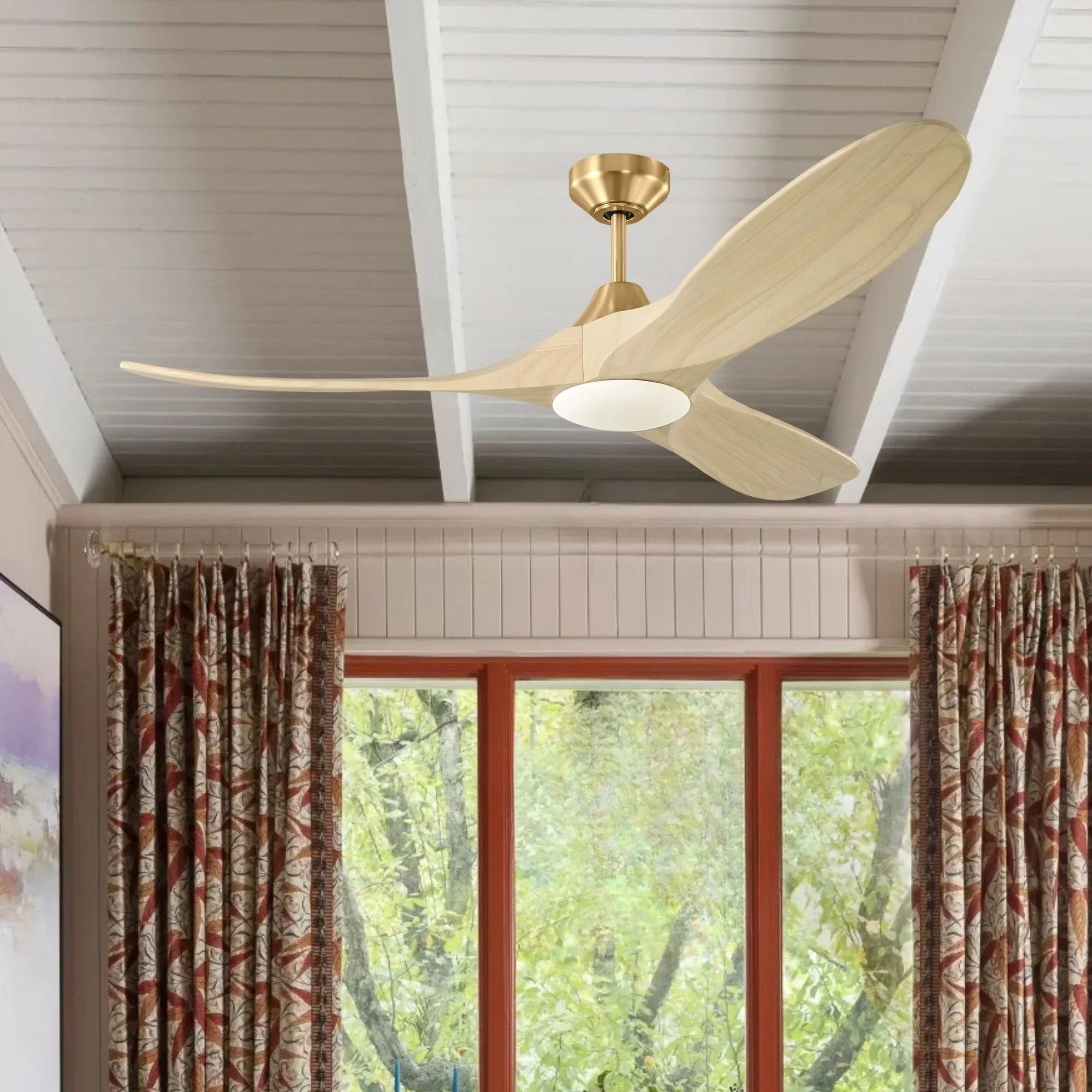 Maverick Smart 52" Burnished Brass LED Ceiling Fan with Remote