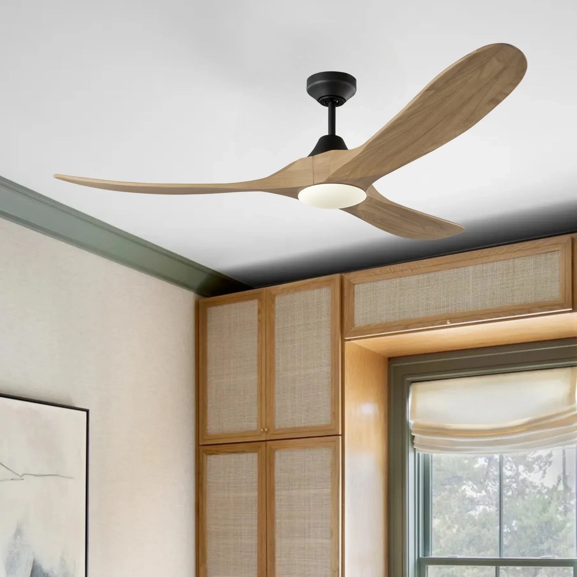 Maverick Smart 60" Black & Honey LED Ceiling Fan with Remote
