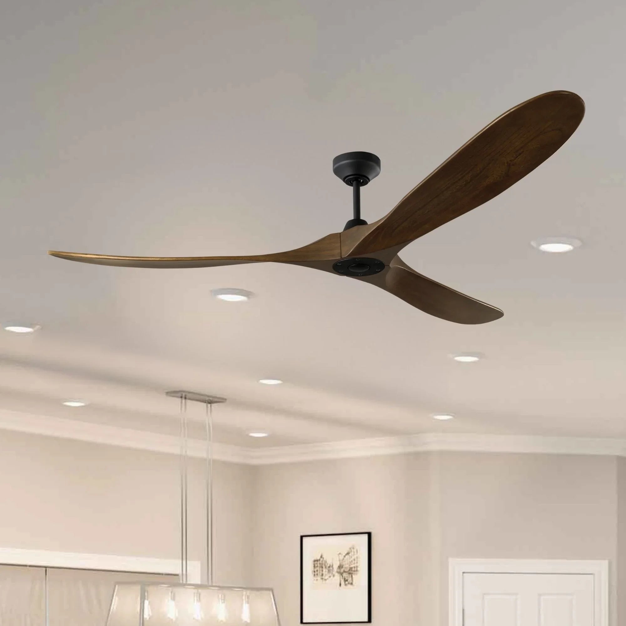 Maverick Smart 70" Black & Walnut Ceiling Fan with Remote