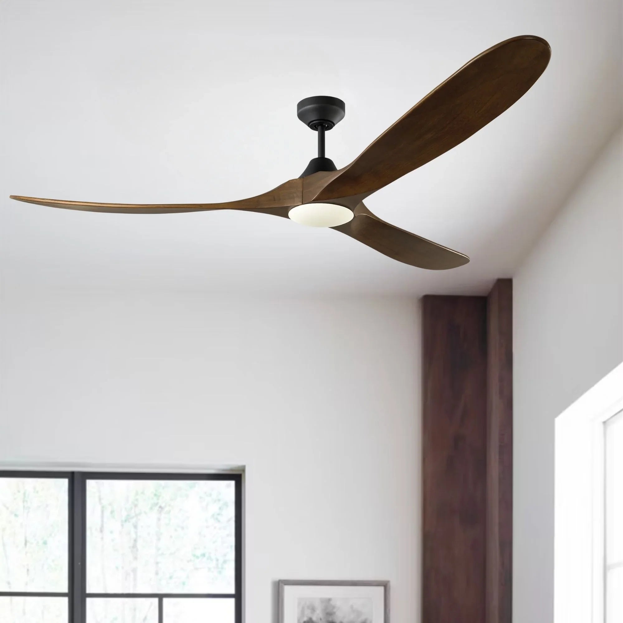 Maverick Smart 70" Black & Walnut LED Ceiling Fan with Remote