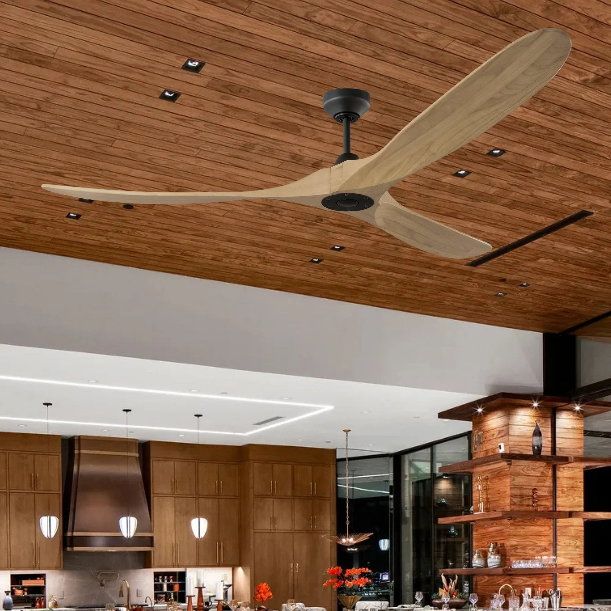 Maverick Smart 70" Black & Honey Ceiling Fan with Remote